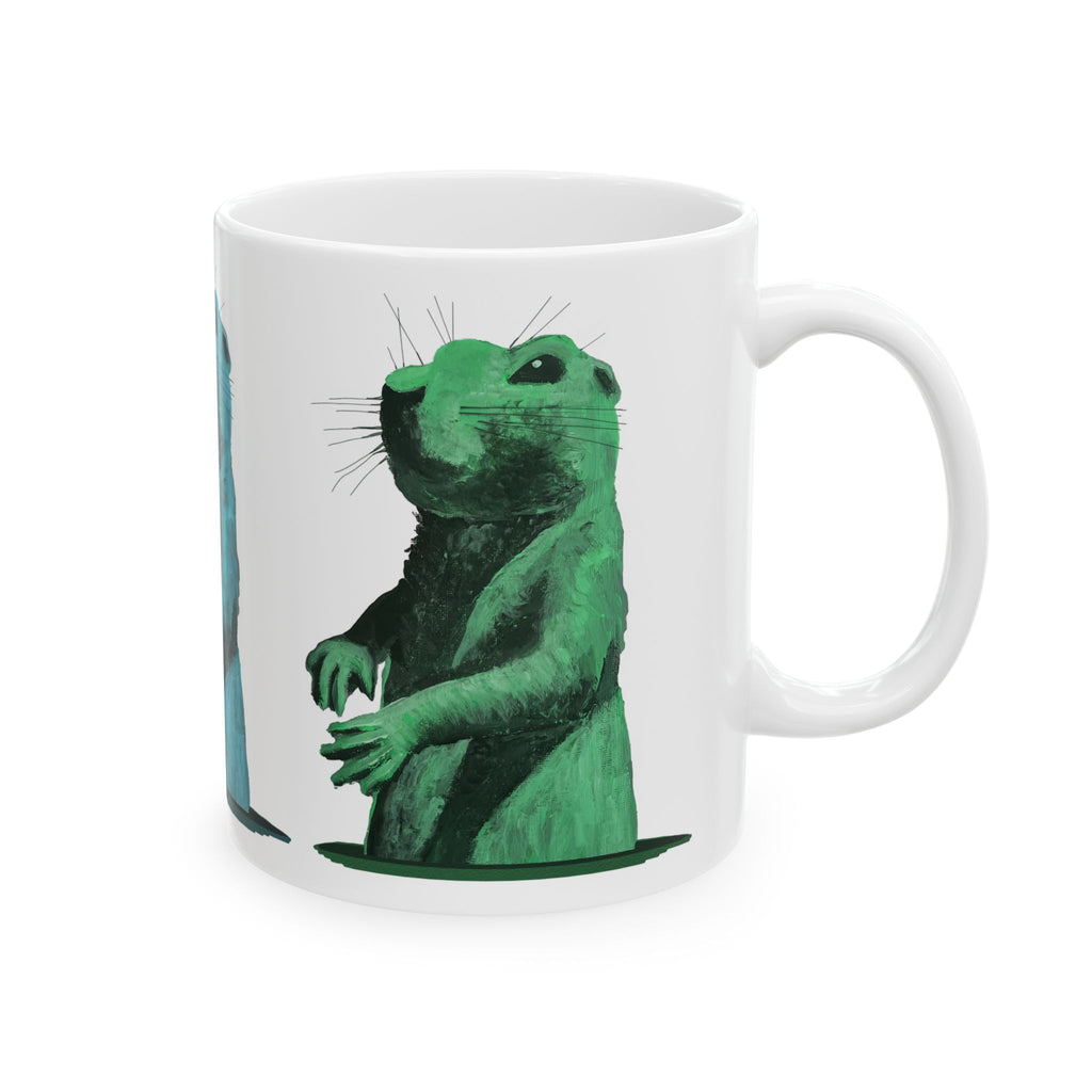 Prairie Dog Portrait Mug — Whimsical Animal Ceramic Coffee Cup (11oz/15oz)