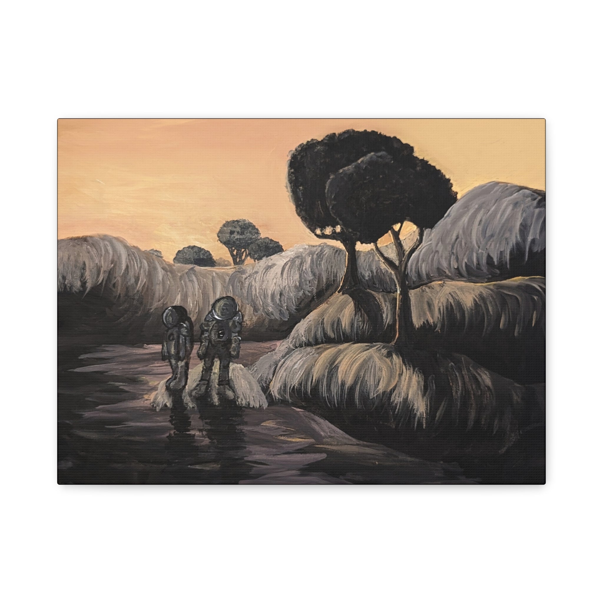explorers / Astronauts on an Earth-Like Planet Canvas Print