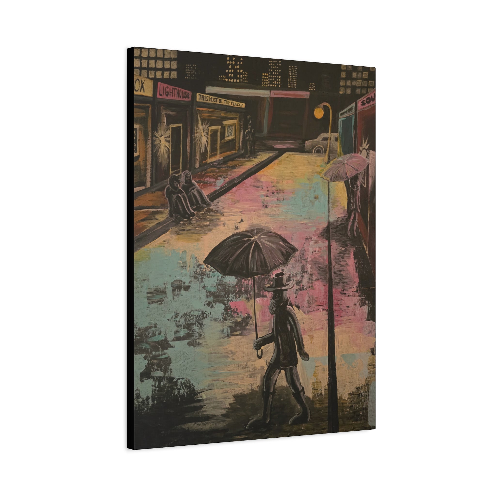 i'm going to see neon lights / Neon Cityscape Canvas Print