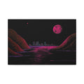 magenta / Neon Coastal City Canvas Print
