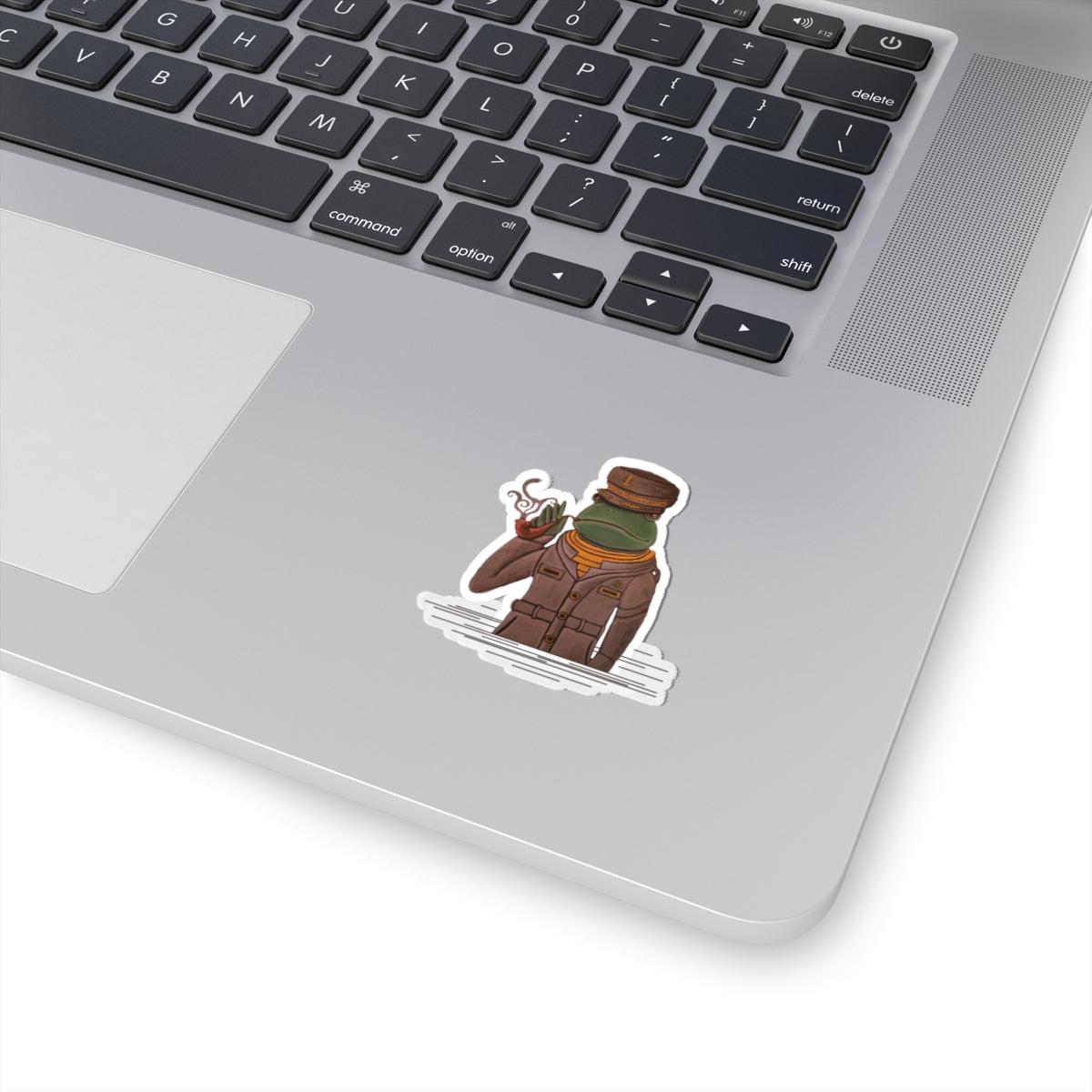 Frog Ship Captain Sticker — Vintage Nautical Frog with Pipe Kiss-Cut Sticker