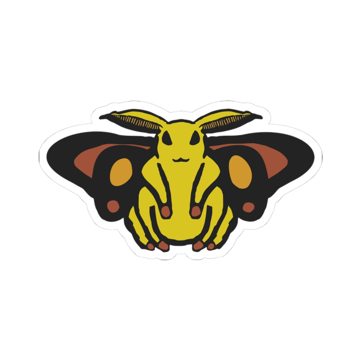 Poodle Moth Line Drawing Kiss-Cut Sticker — Whimsical Insect Kiss-Cut Vinyl Sticker for Laptops & Journals