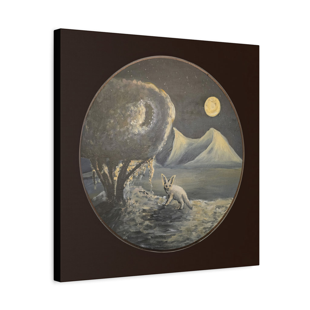 silence / Moonlit Fennoc Fox Canvas Print