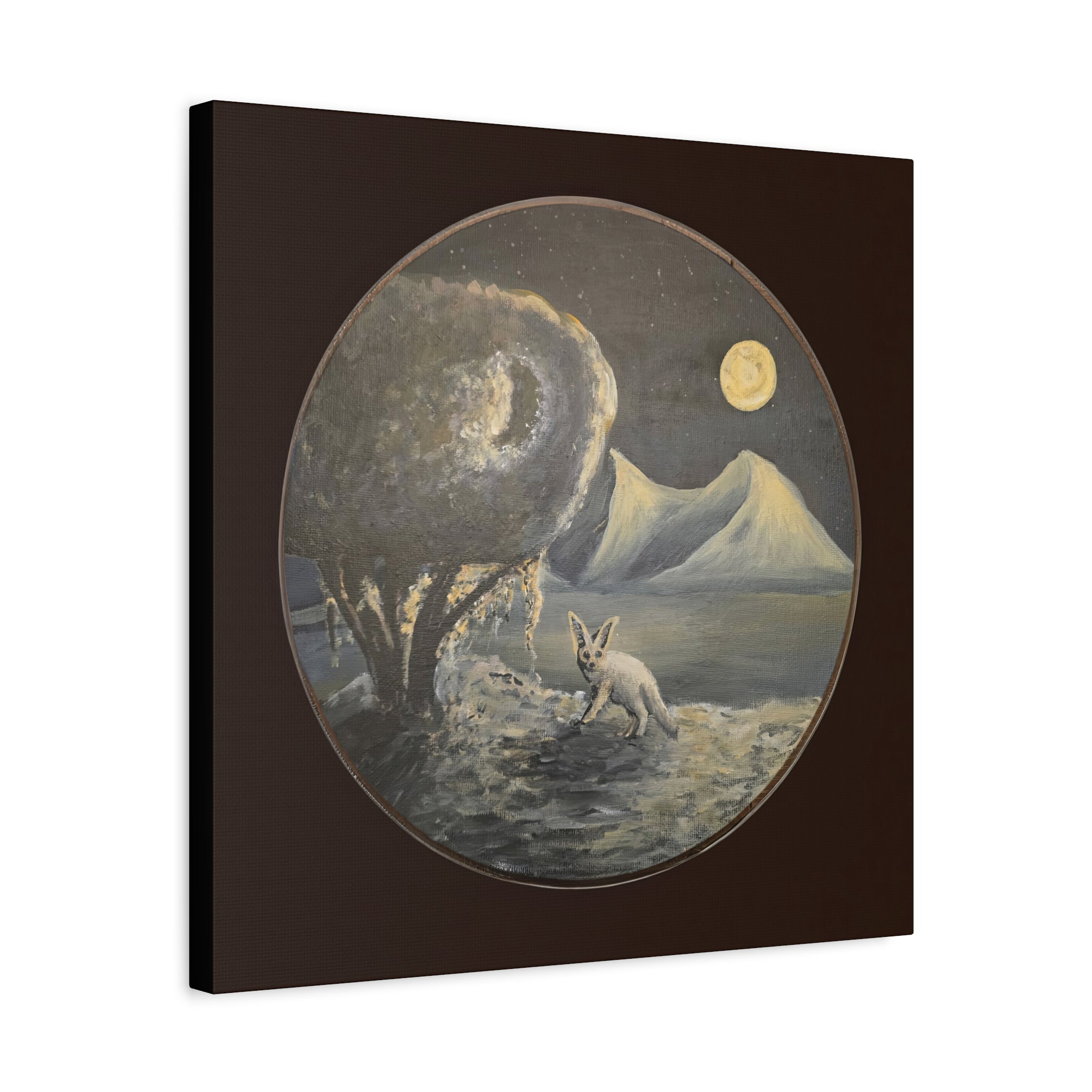 silence / Moonlit Fennoc Fox Canvas Print