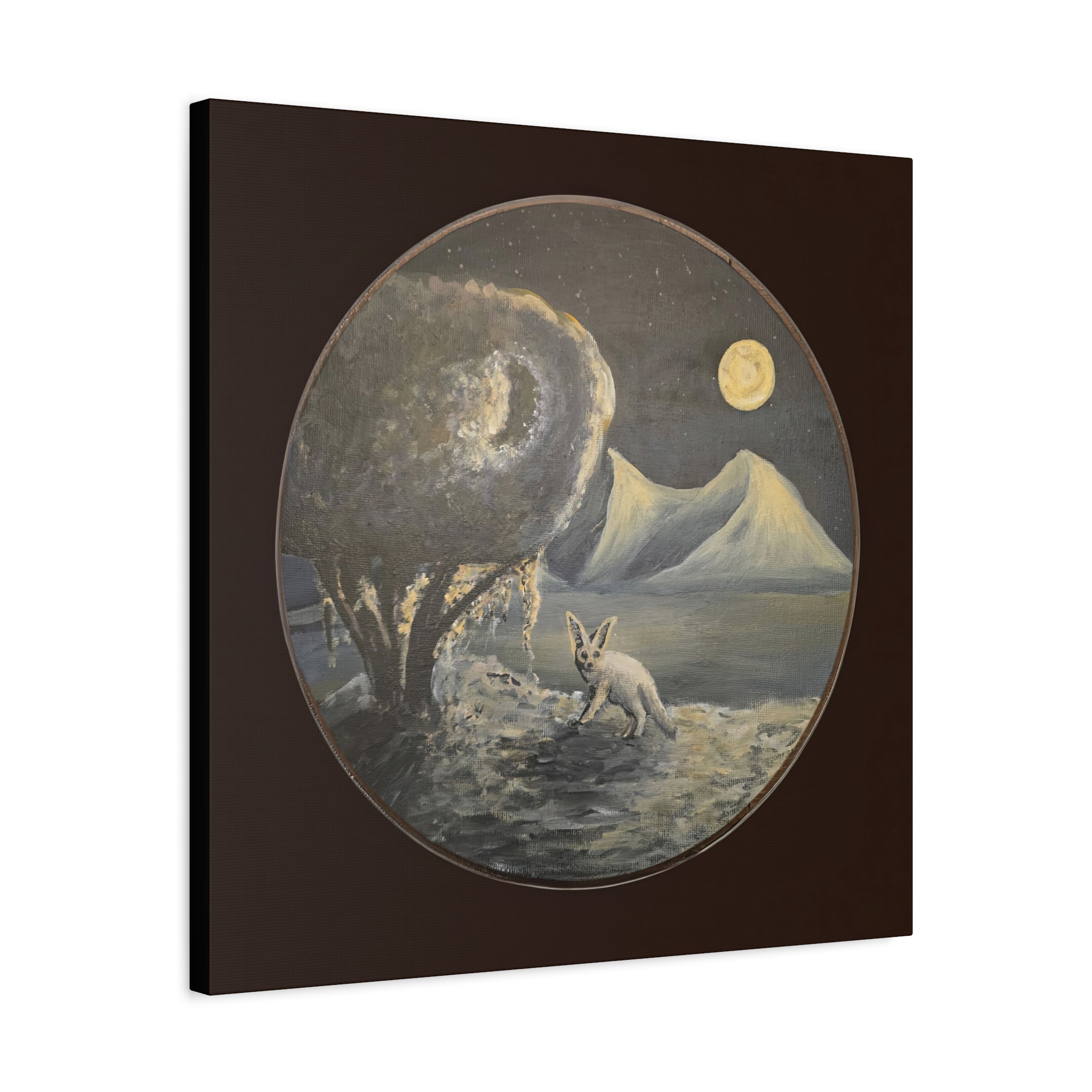 silence / Moonlit Fennoc Fox Canvas Print