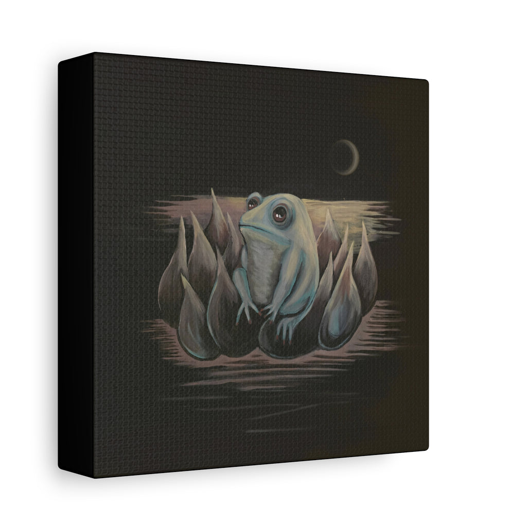 ripples / Frog on Lotus Canvas Print