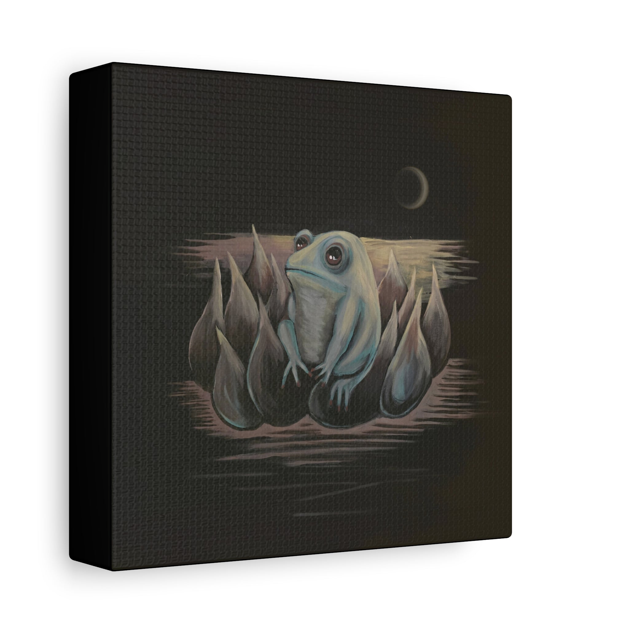 ripples / Frog on Lotus Canvas Print