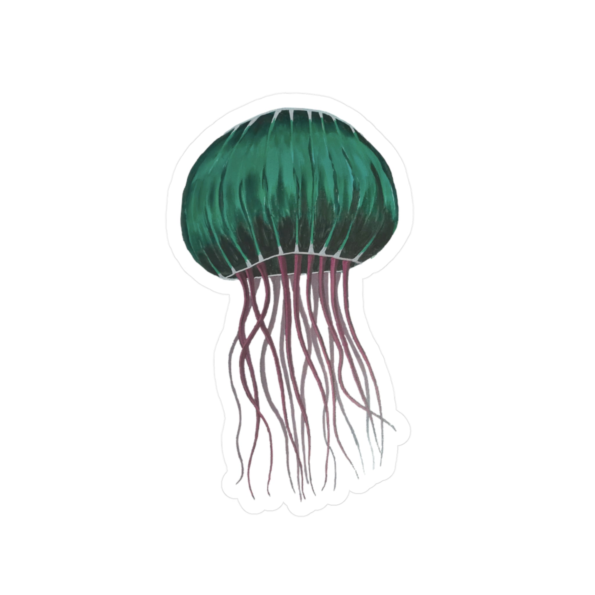Jellyfish Vinyl Sticker — Colorful Nautical Kiss-Cut Decal for Laptops, Water Bottles & Windows