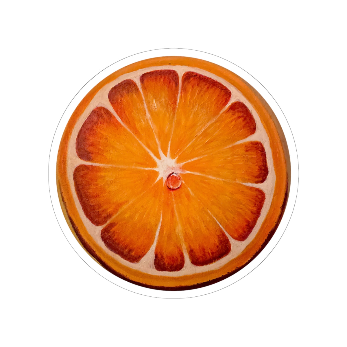 Orange Slice Kiss-Cut Sticker — Bright Citrus Laptop Decal