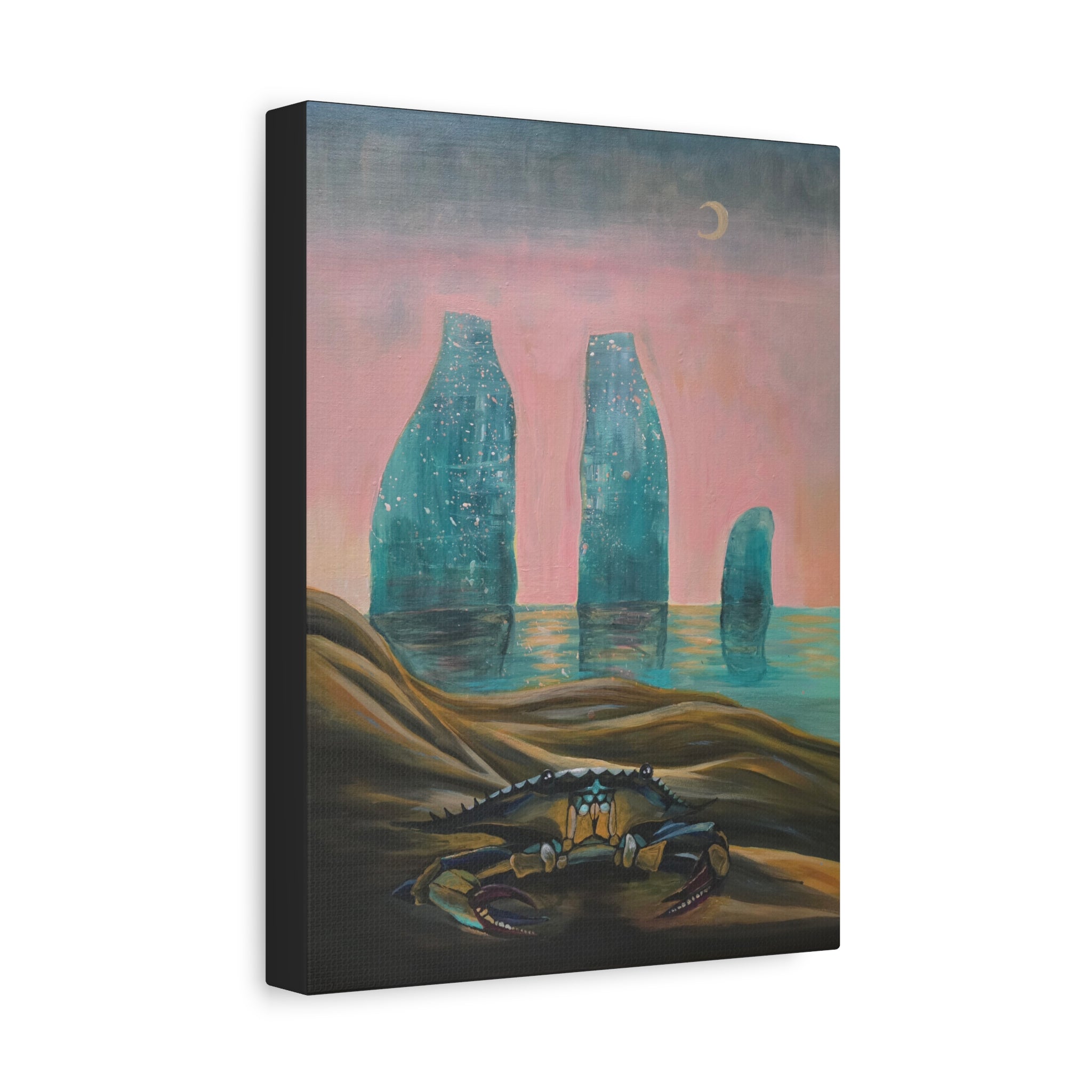 liminal ── Crab & Sea Monoliths Canvas Print