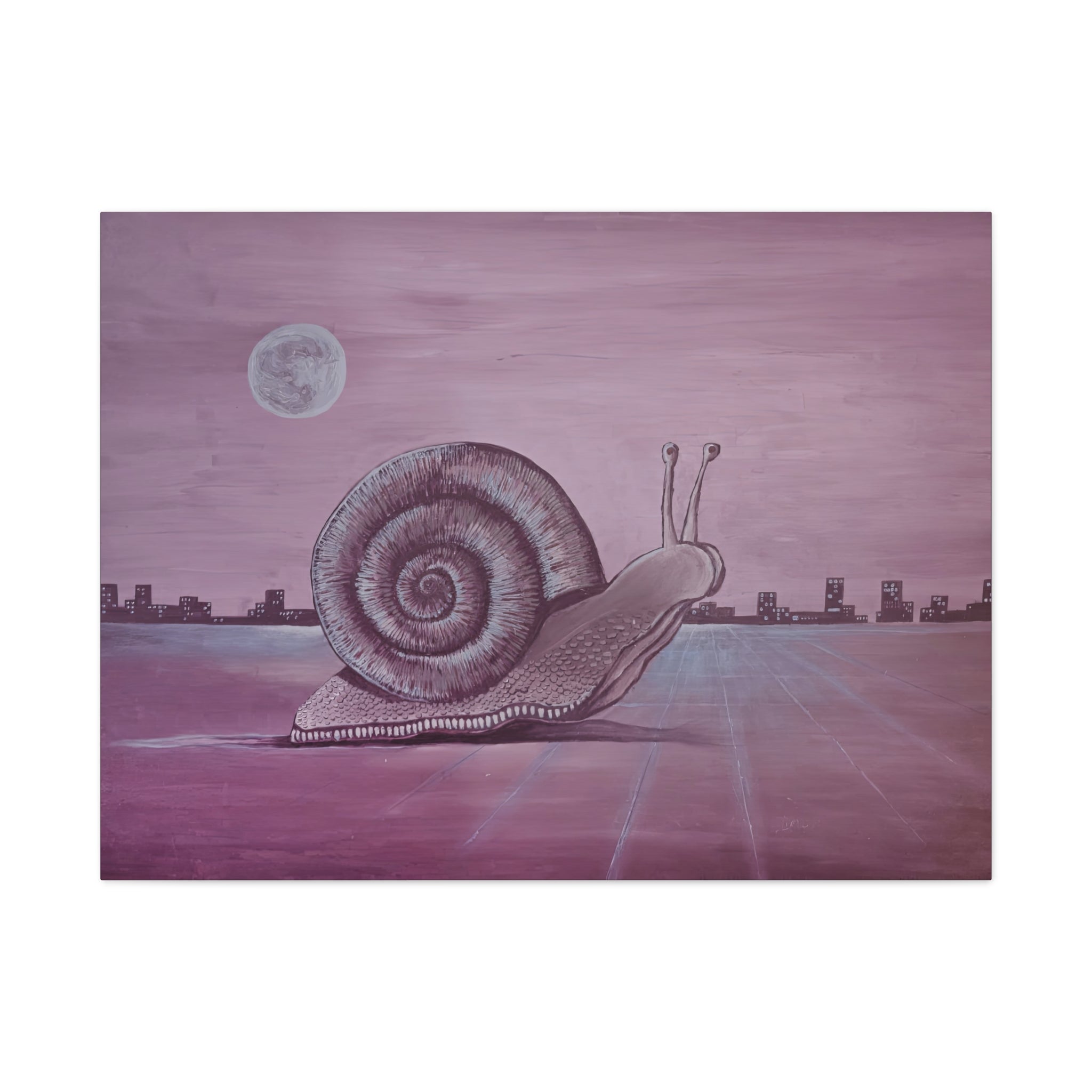 Snail (Pink) Canvas Print