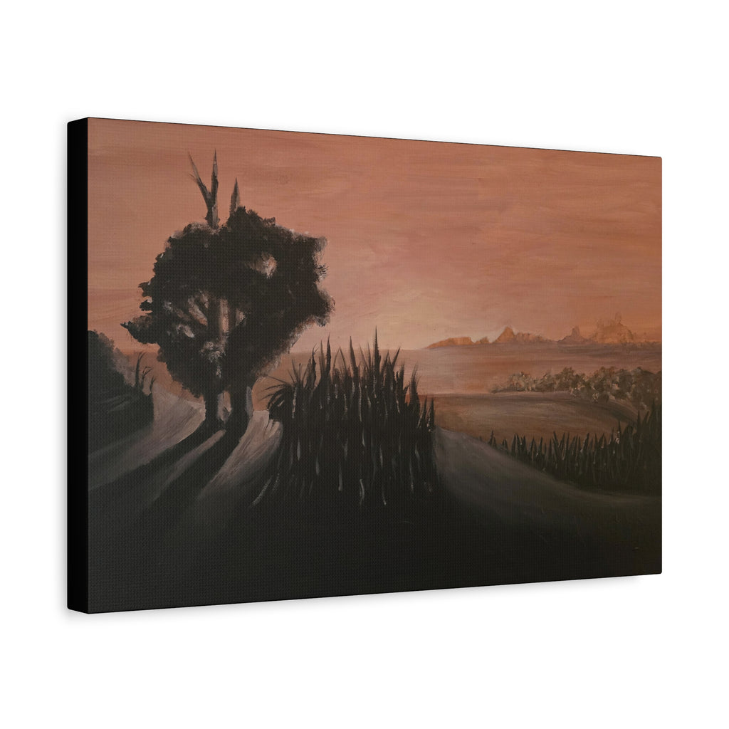 sunscape / Sunset Silhouette Landscape Canvas Print