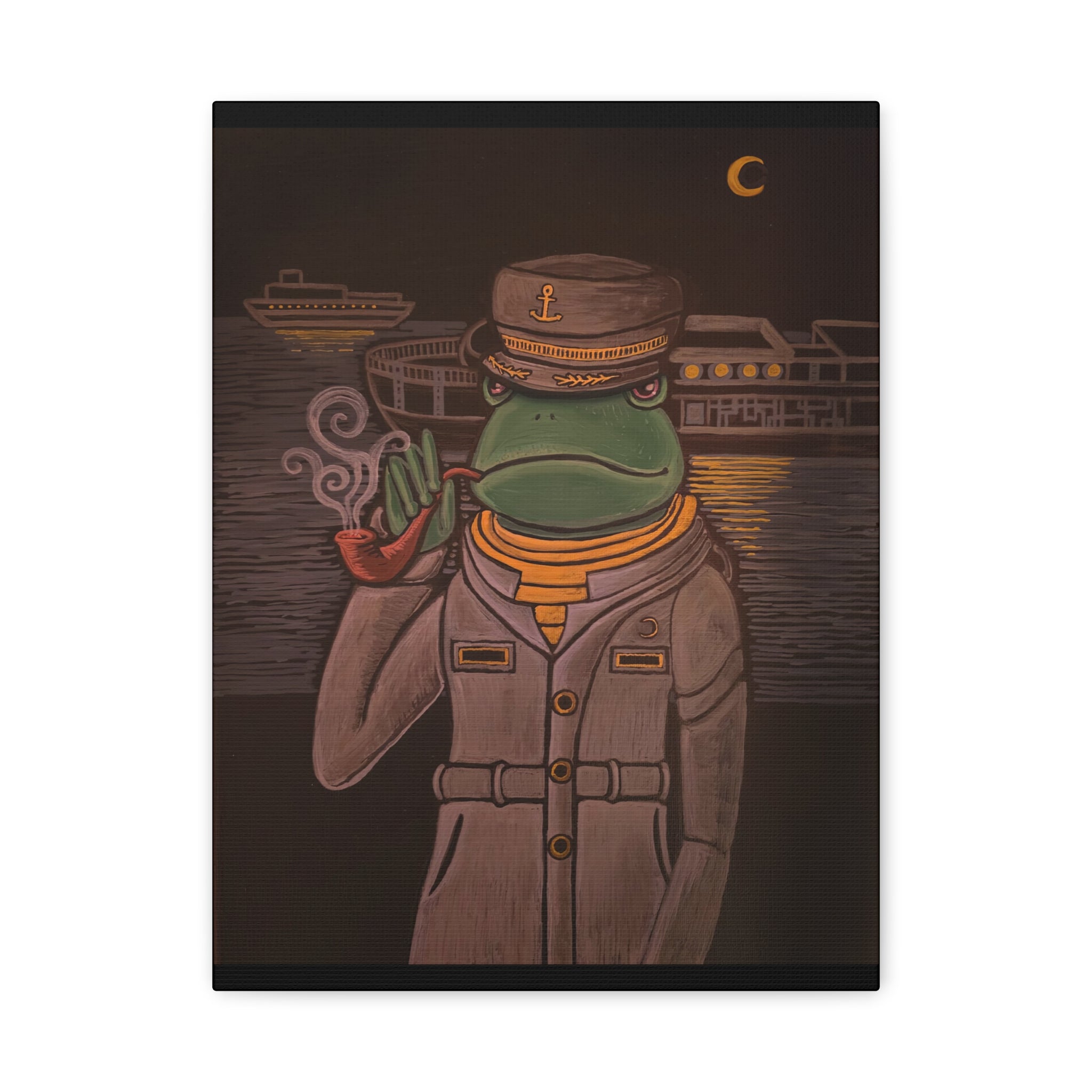 captain branscome / Frog Ship Captain Canvas Print