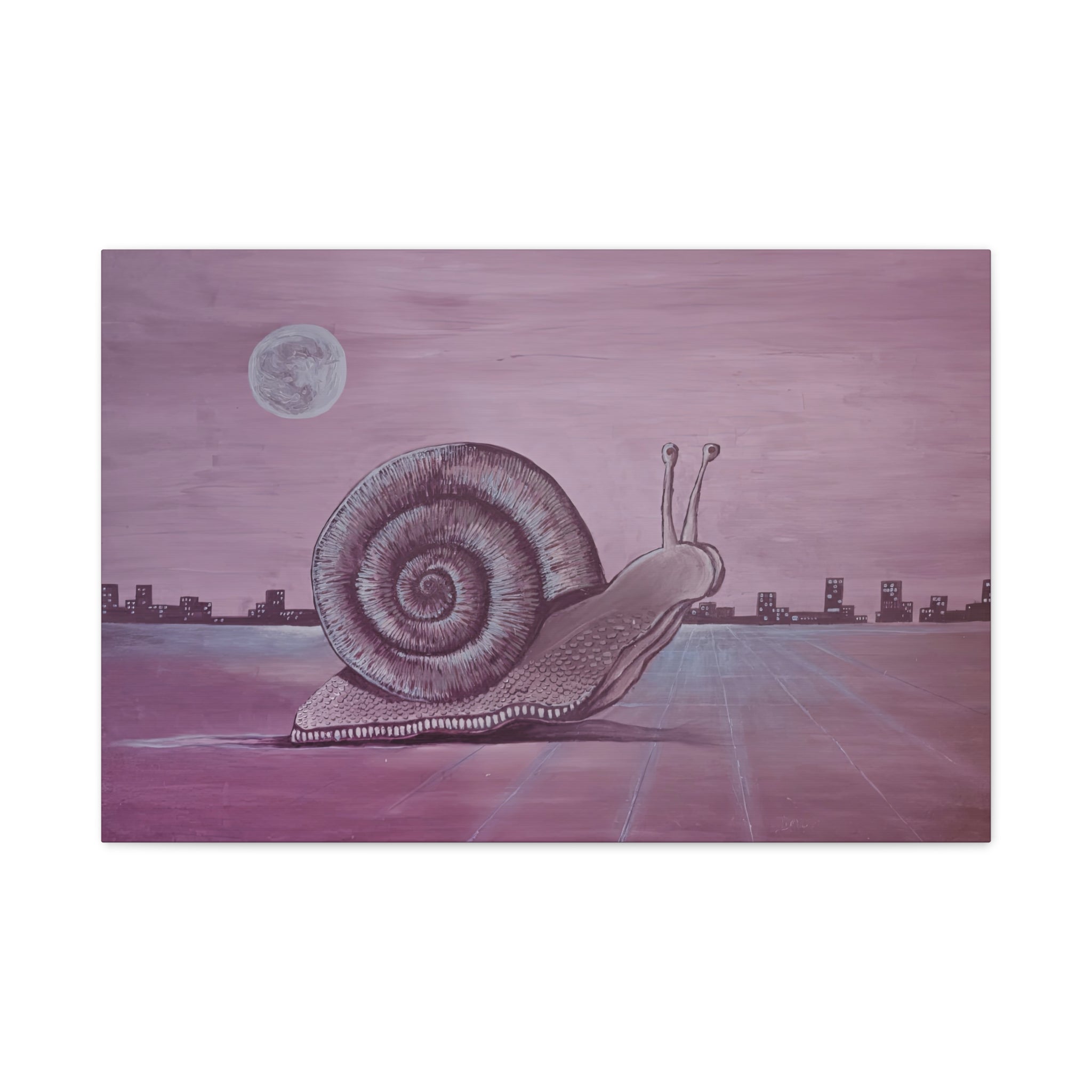 Snail (Pink) Canvas Print