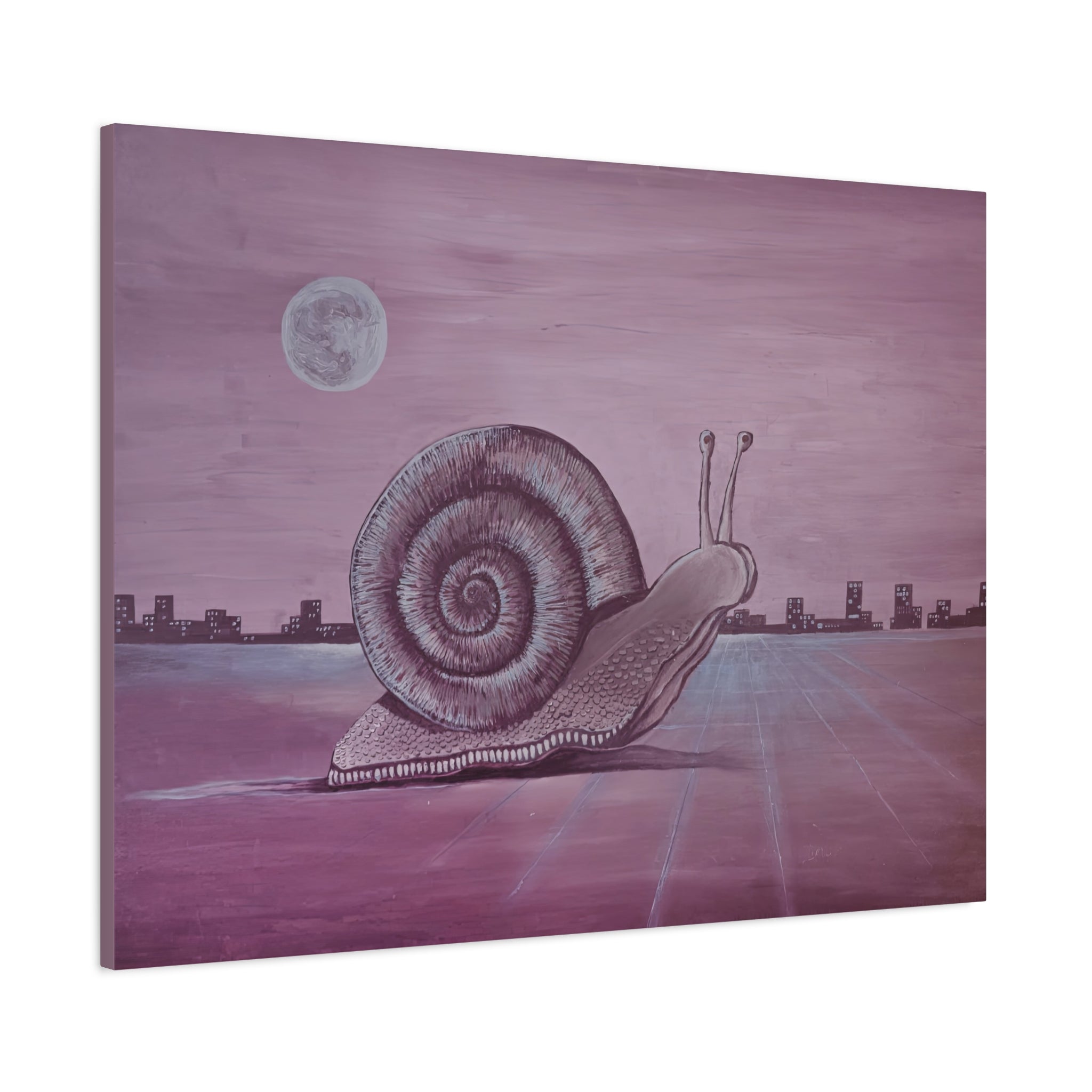Snail (Pink) Canvas Print
