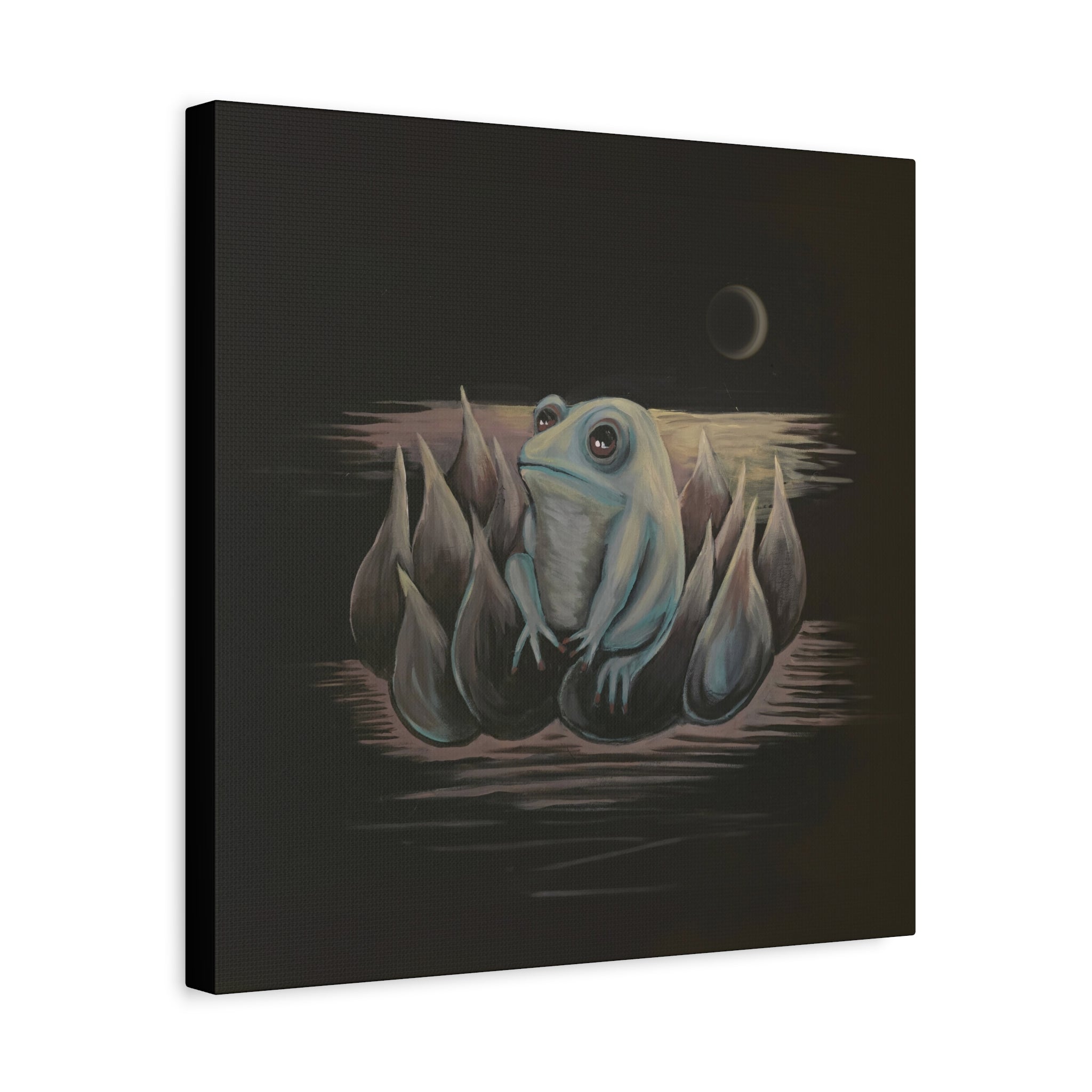 ripples / Frog on Lotus Canvas Print