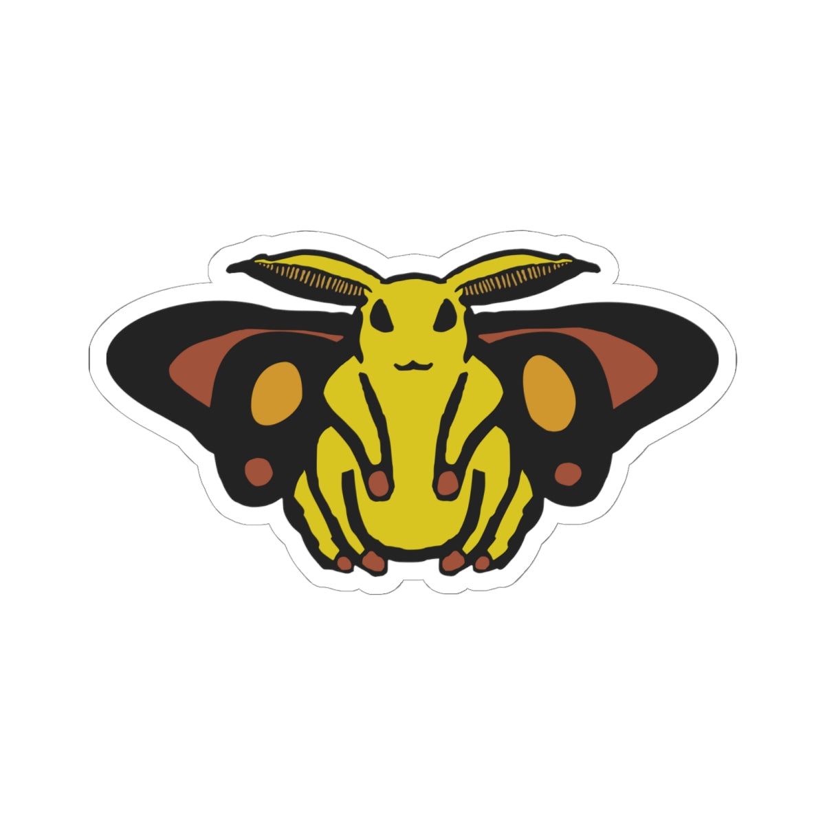 Poodle Moth Line Drawing Kiss-Cut Sticker — Whimsical Insect Kiss-Cut Vinyl Sticker for Laptops & Journals