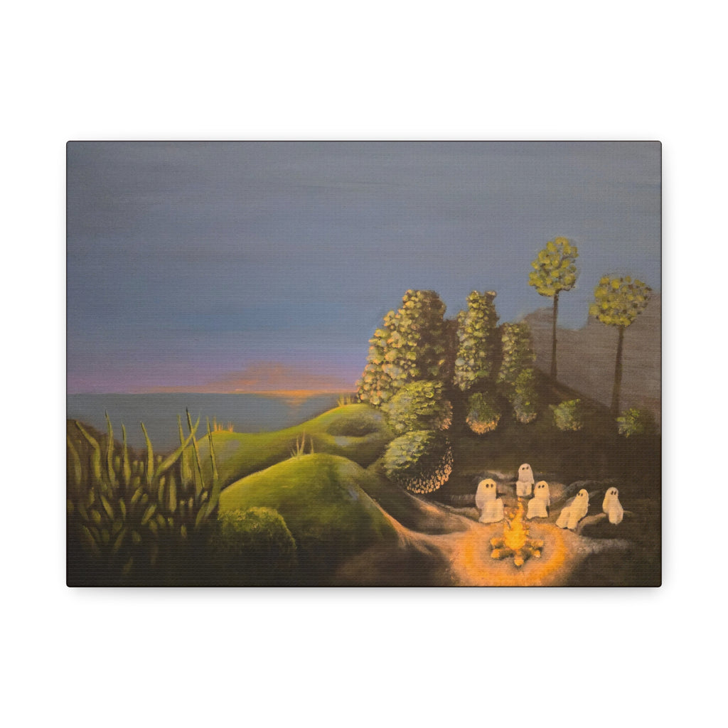 ghost stories —— Surreal Night Landscape Canvas Print