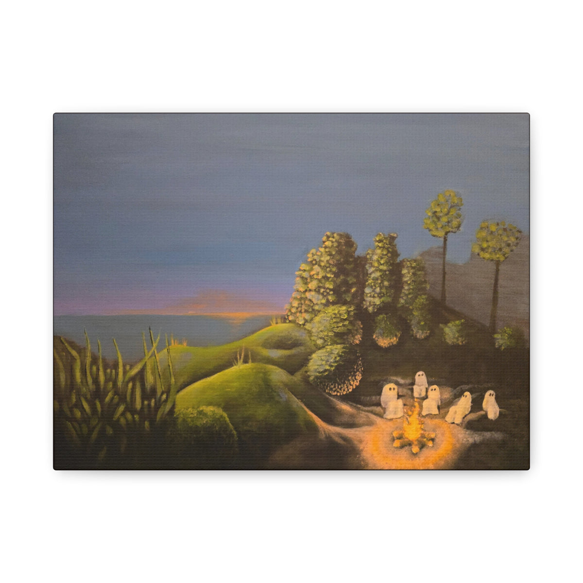 ghost stories —— Surreal Night Landscape Canvas Print