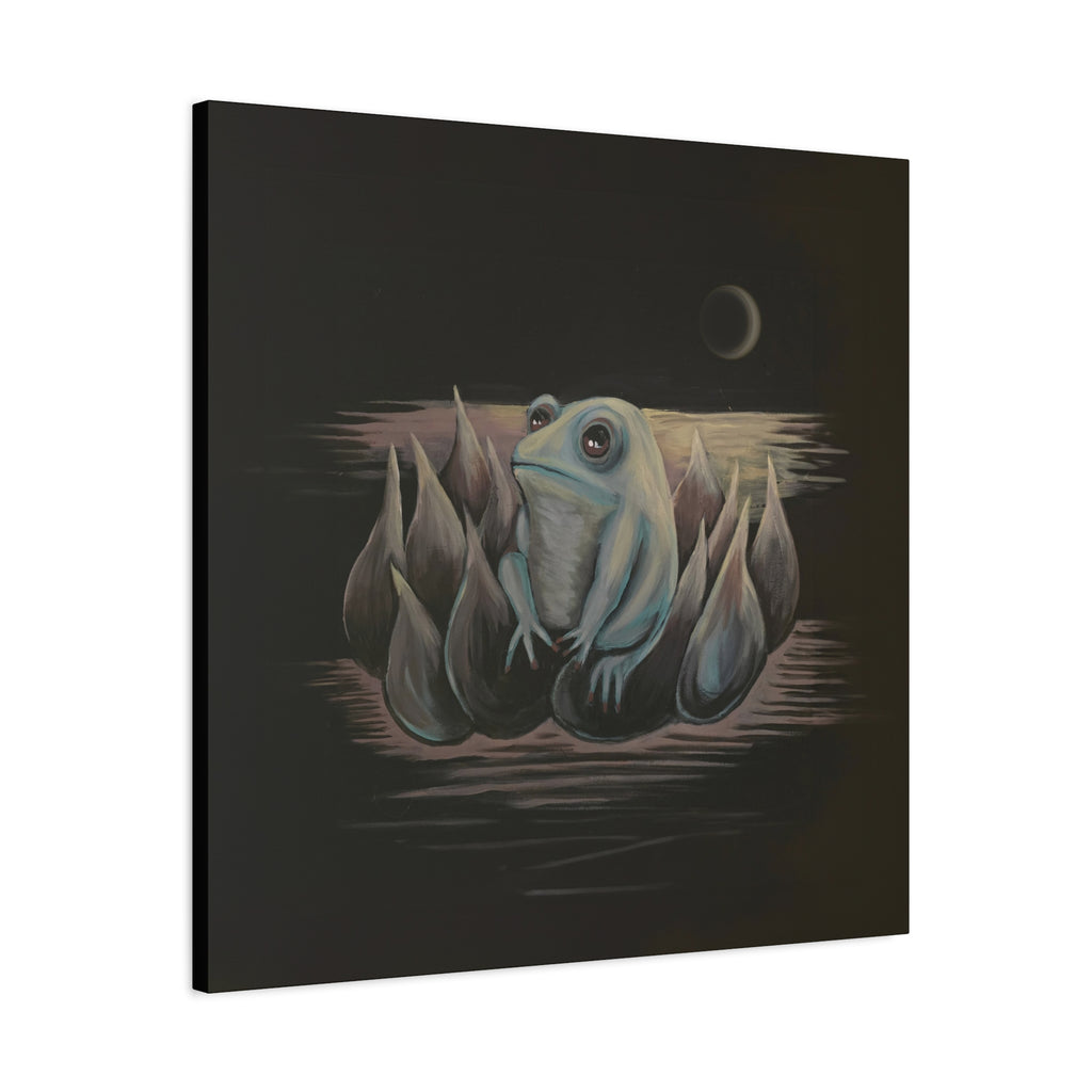 ripples / Frog on Lotus Canvas Print