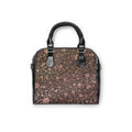 Bubble Texture Shoulder Handbag — Brown Polka Dot Patterned Purse