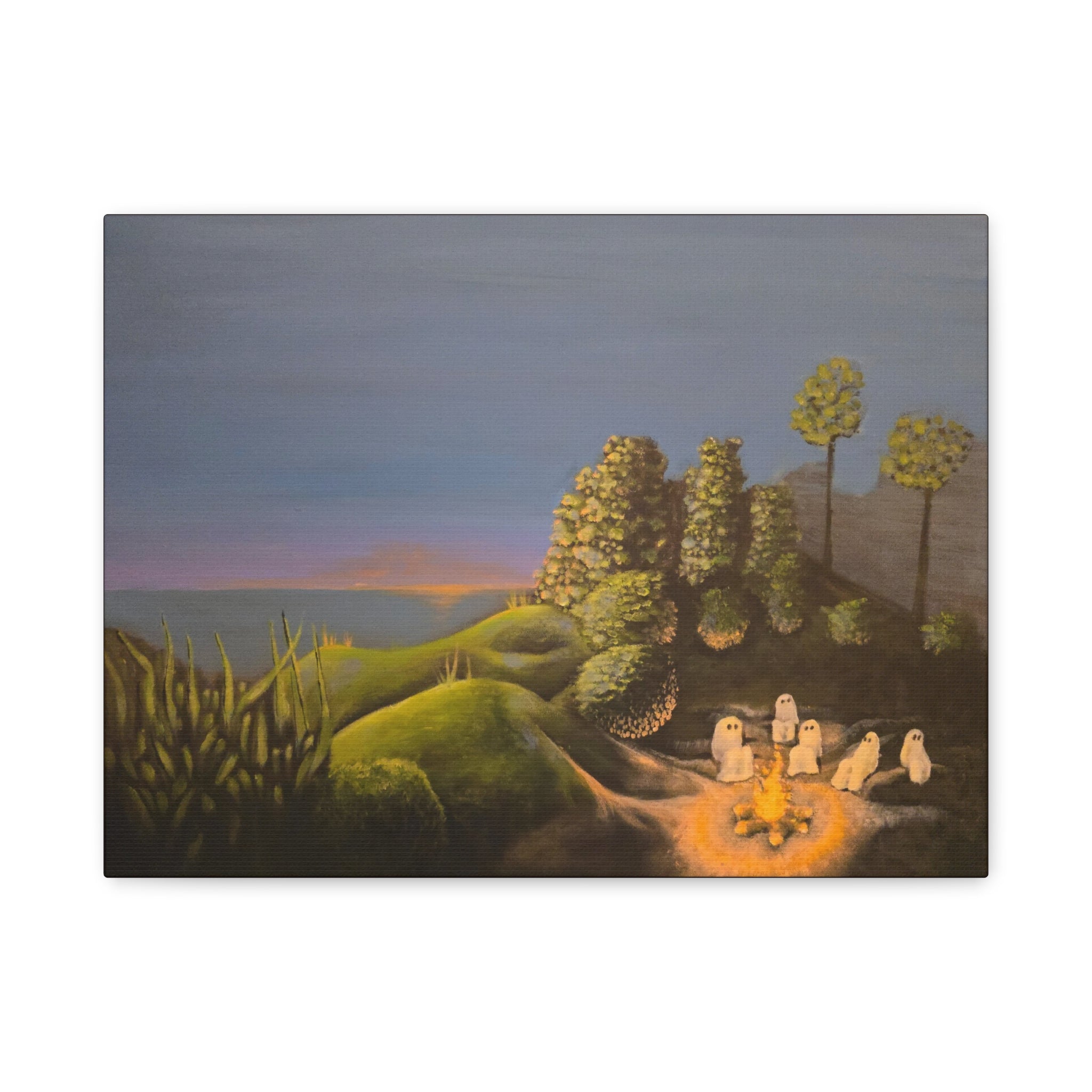 ghost stories —— Surreal Night Landscape Canvas Print