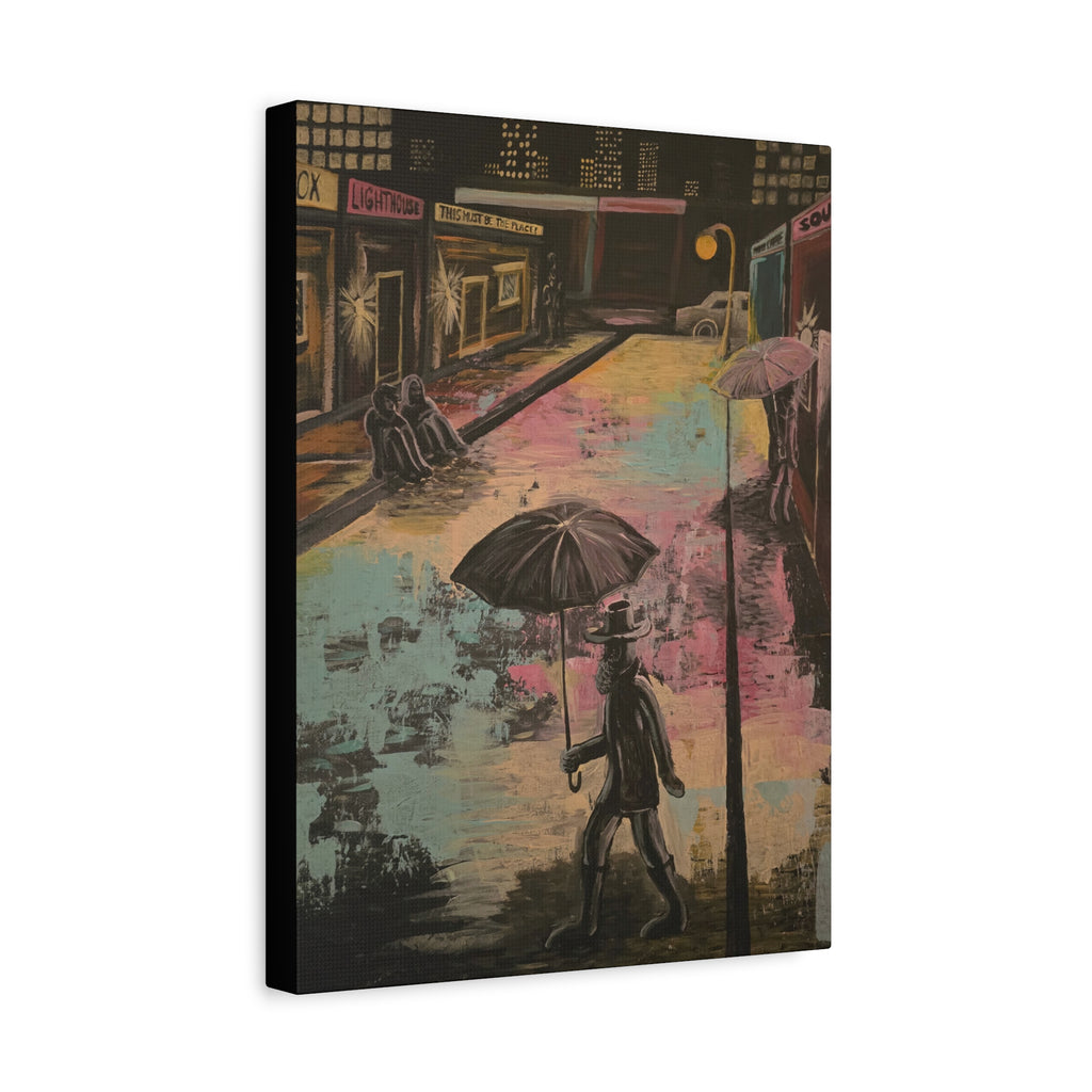i'm going to see neon lights / Neon Cityscape Canvas Print