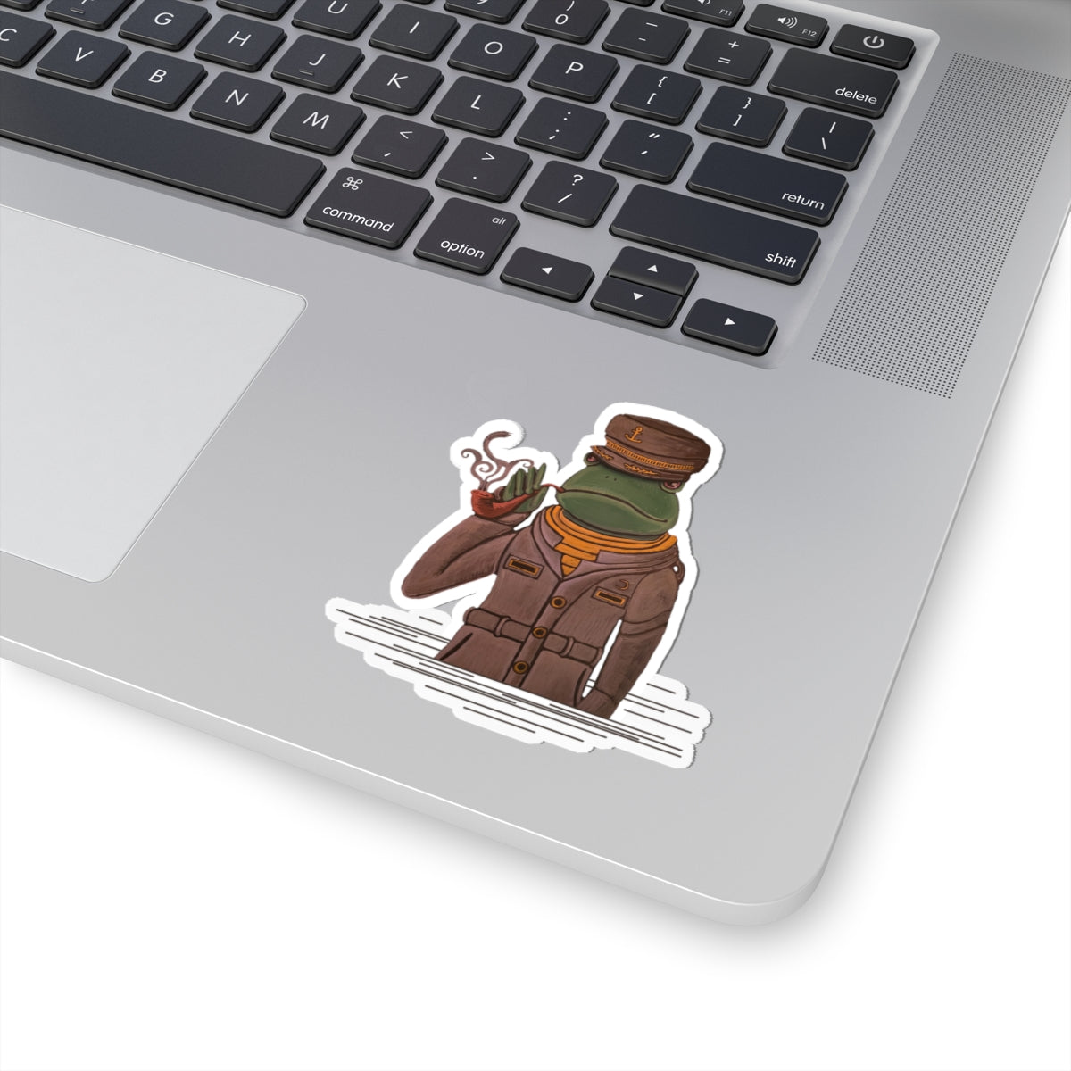 Frog Ship Captain Sticker — Vintage Nautical Frog with Pipe Kiss-Cut Sticker
