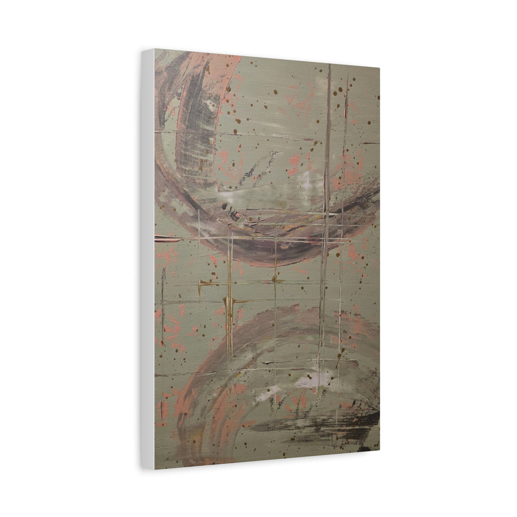 beacon / Abstract Pale Green and Grey Circles Canvas Print