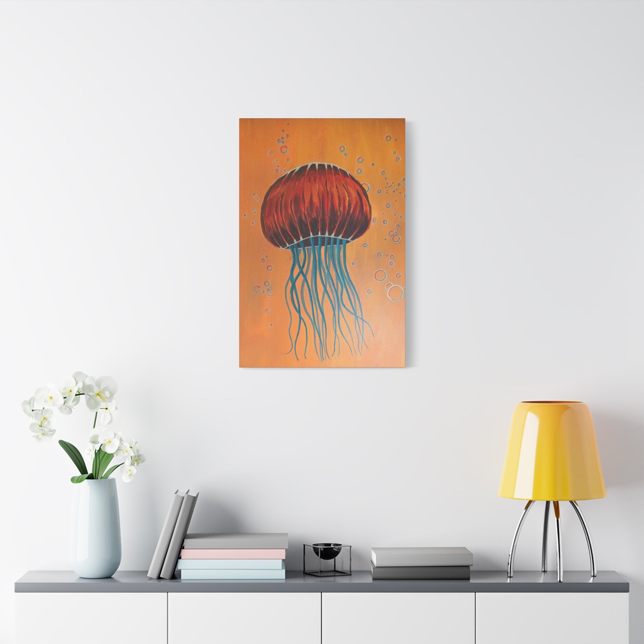 float / Jellyfish (Yellow) Canvas Print