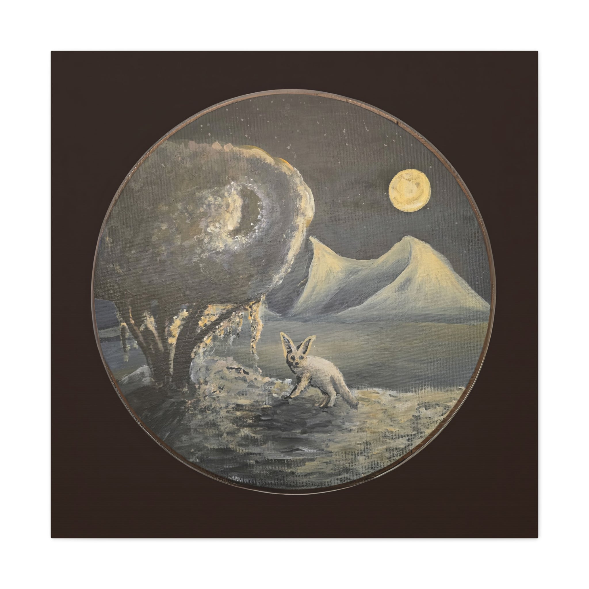 silence / Moonlit Fennoc Fox Canvas Print