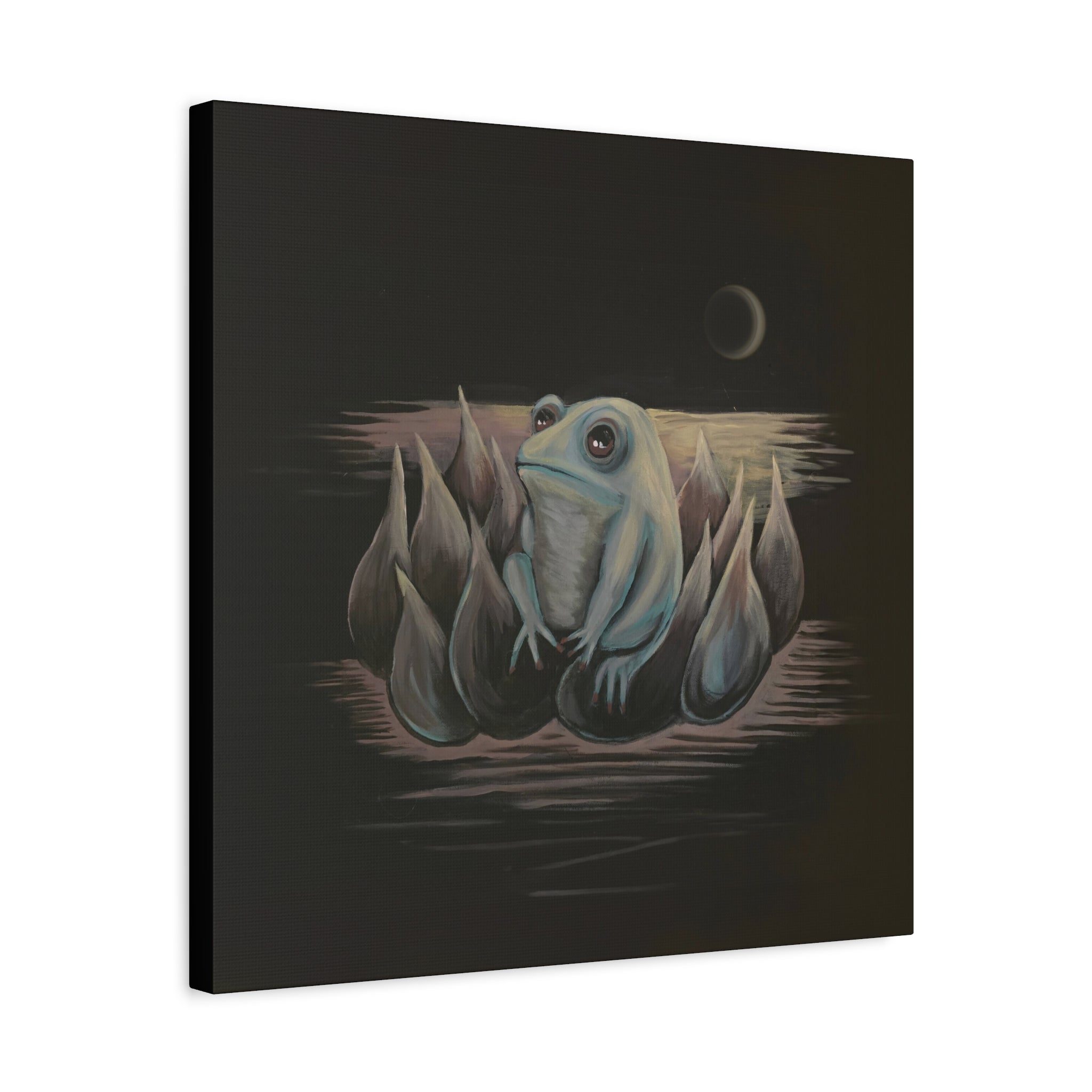 ripples / Frog on Lotus Canvas Print