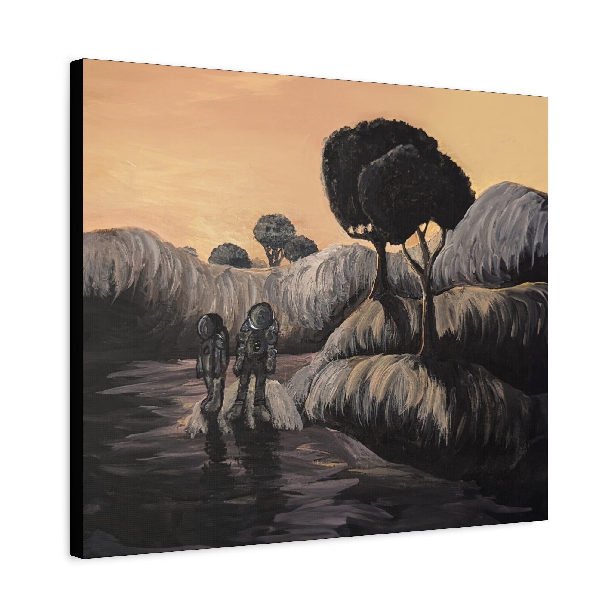 explorers / Astronauts on an Earth-Like Planet Canvas Print