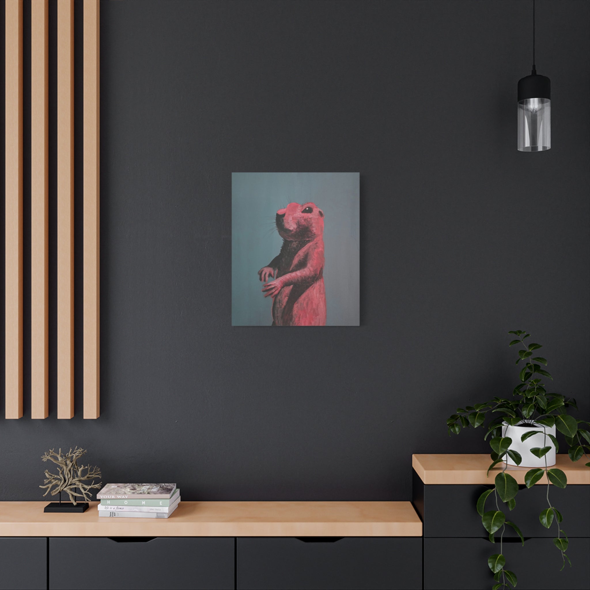 just for fun / Prairie Dog Portrait (Red) Canvas Print