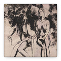 form / Figure Drawing of Two Women Canvas Print