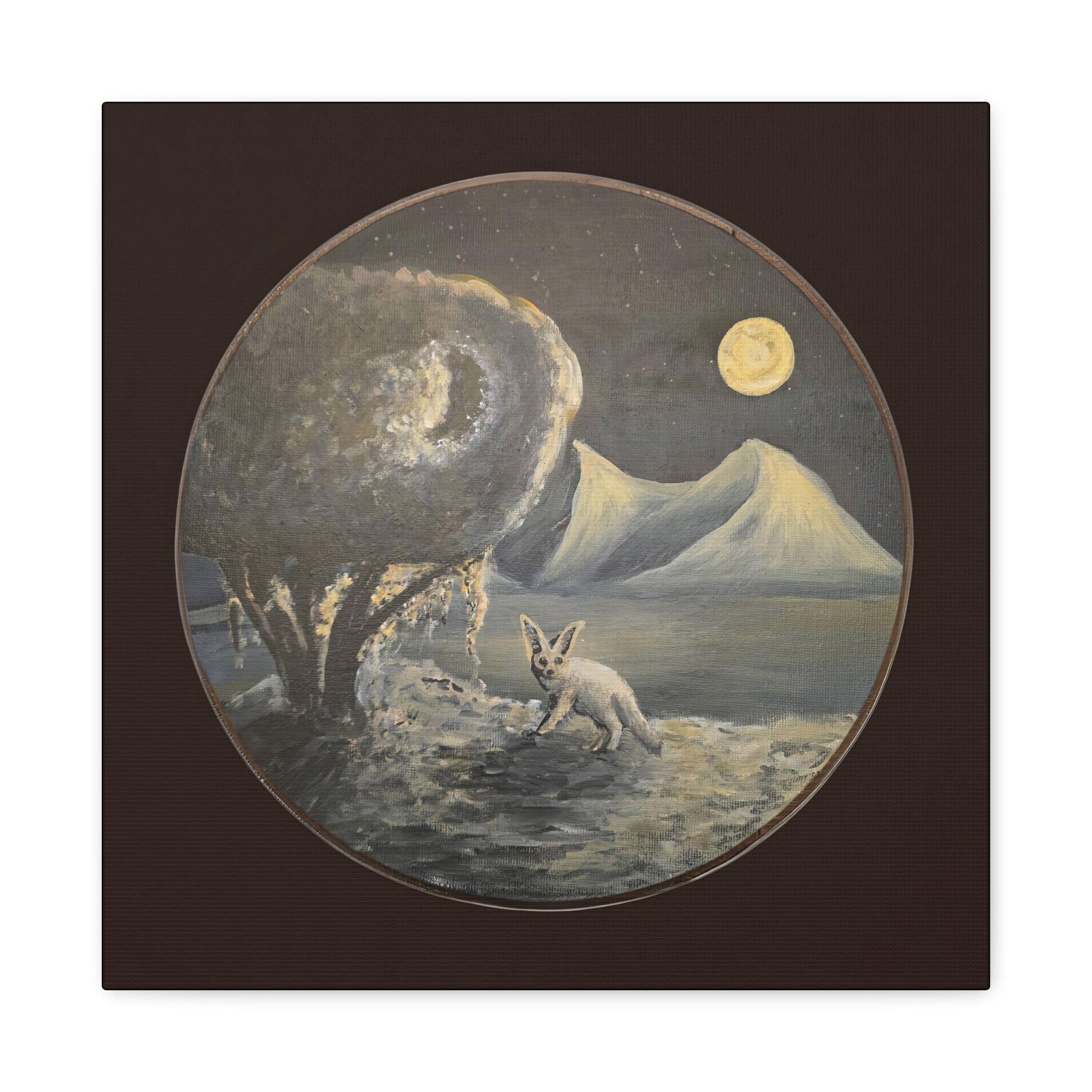 silence / Moonlit Fennoc Fox Canvas Print