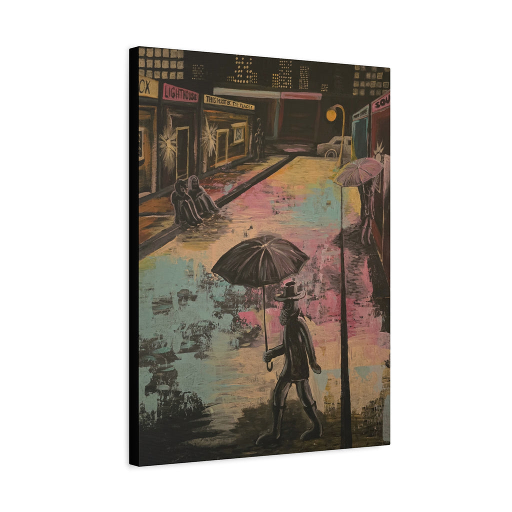 i'm going to see neon lights / Neon Cityscape Canvas Print