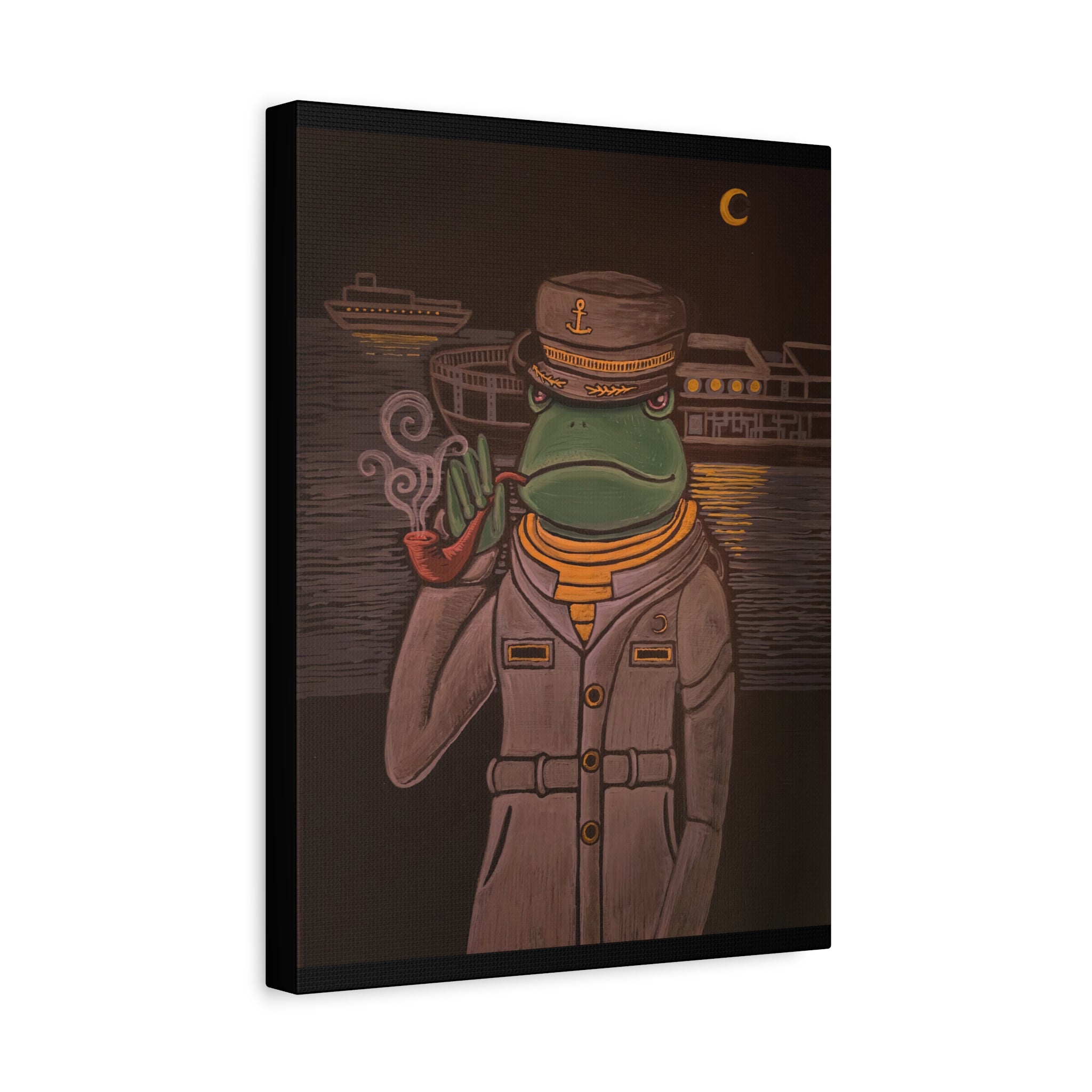 captain branscome / Frog Ship Captain Canvas Print