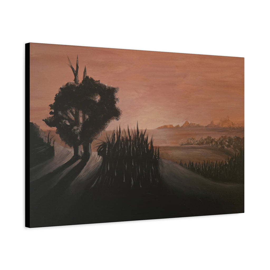 sunscape / Sunset Silhouette Landscape Canvas Print
