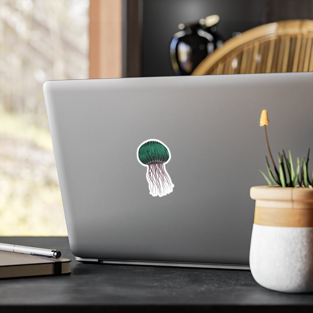 Jellyfish Vinyl Sticker — Colorful Nautical Kiss-Cut Decal for Laptops, Water Bottles & Windows