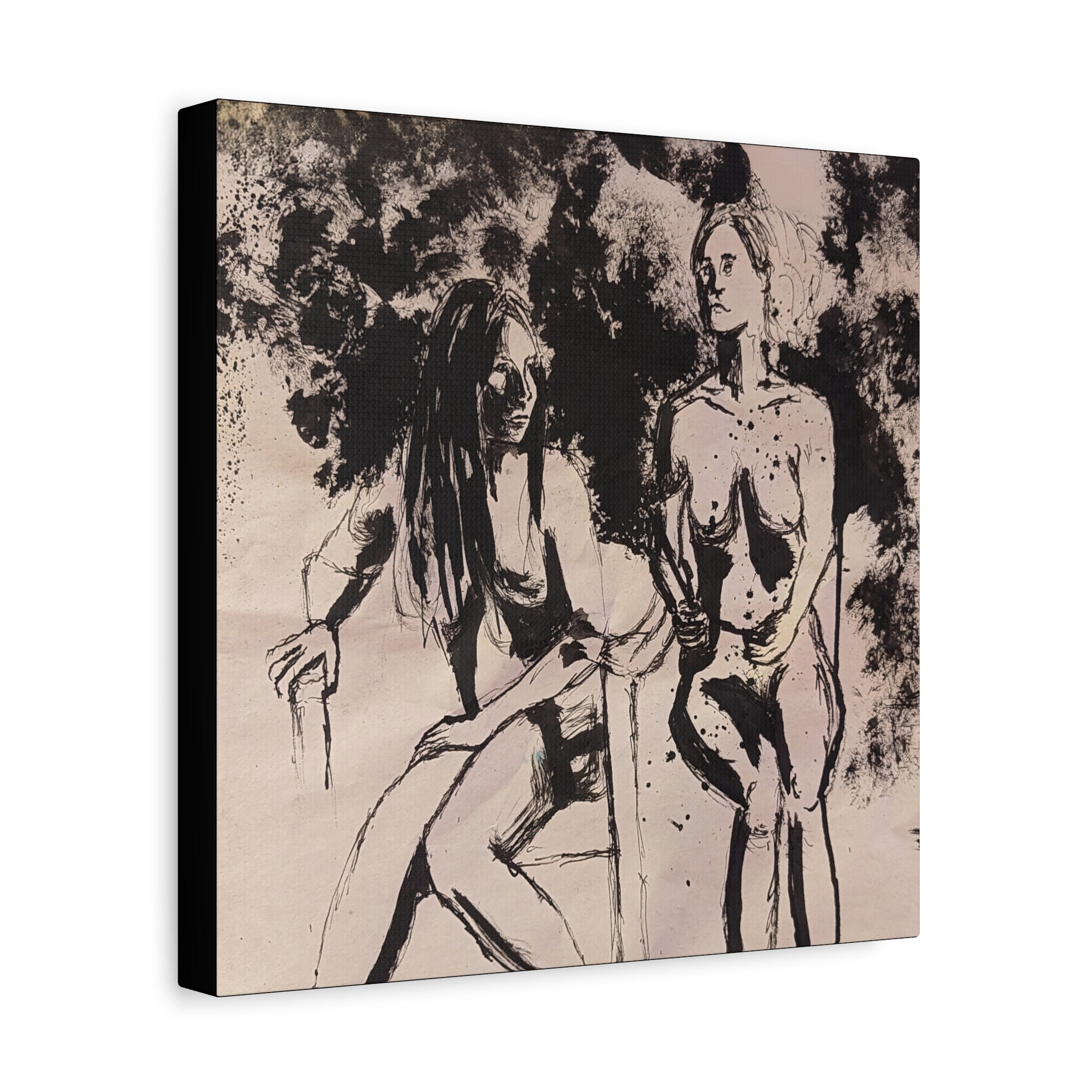 form / Figure Drawing of Two Women Canvas Print