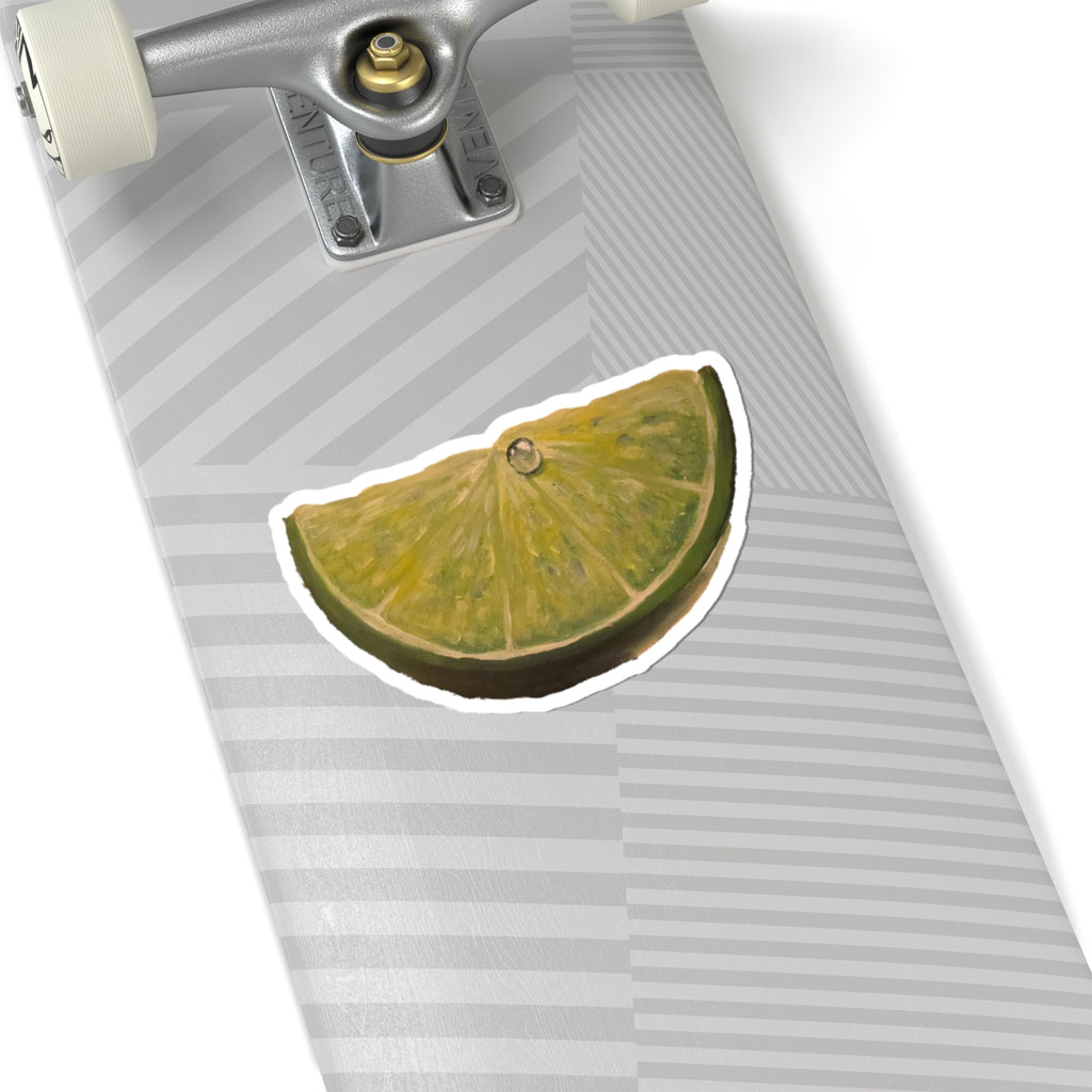 Lime Slice Kiss-Cut Sticker — Realistic Citrus Decal for Laptops & Water Bottles