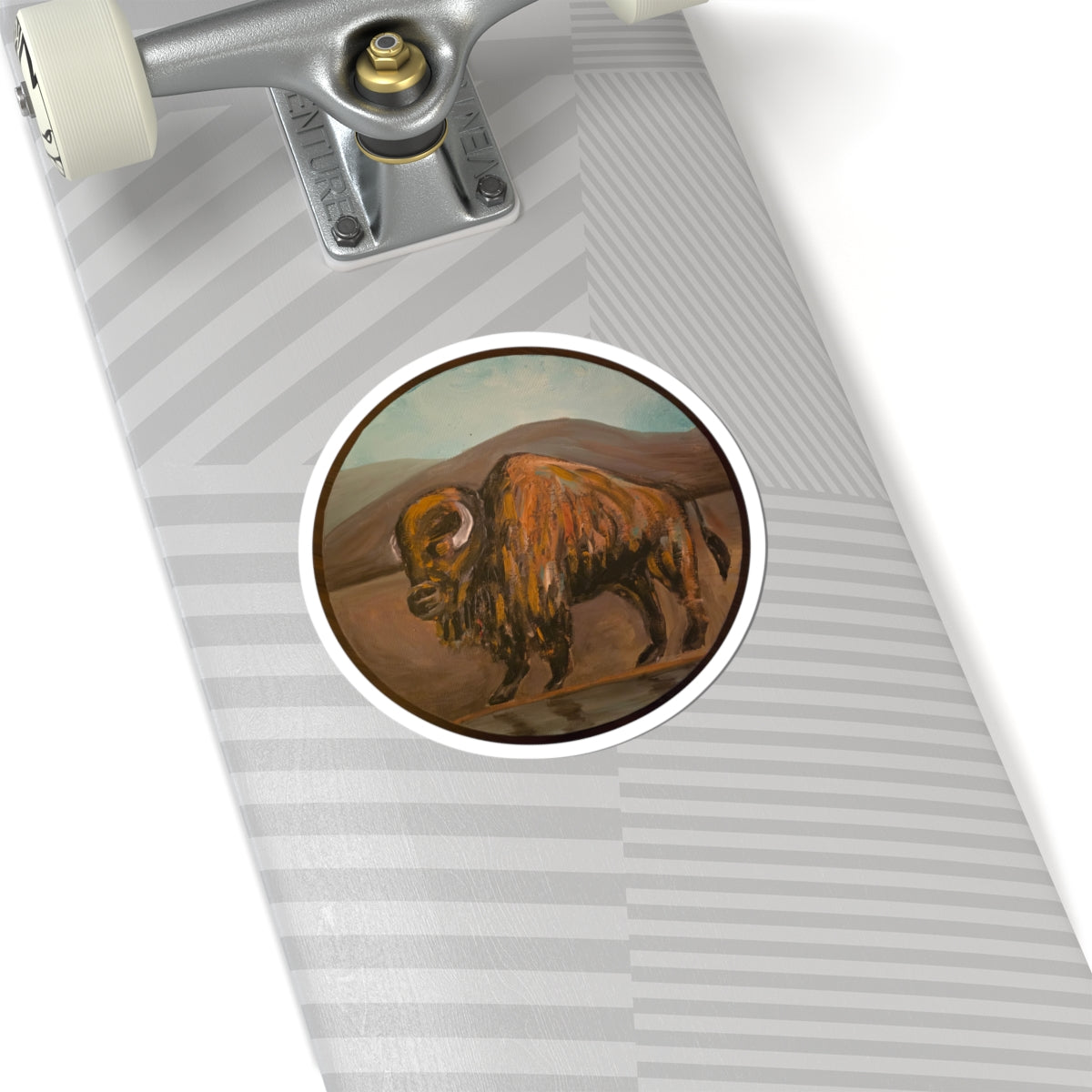 Buffalo Kiss-Cut Sticker — Rustic Western Buffalo Art Decal