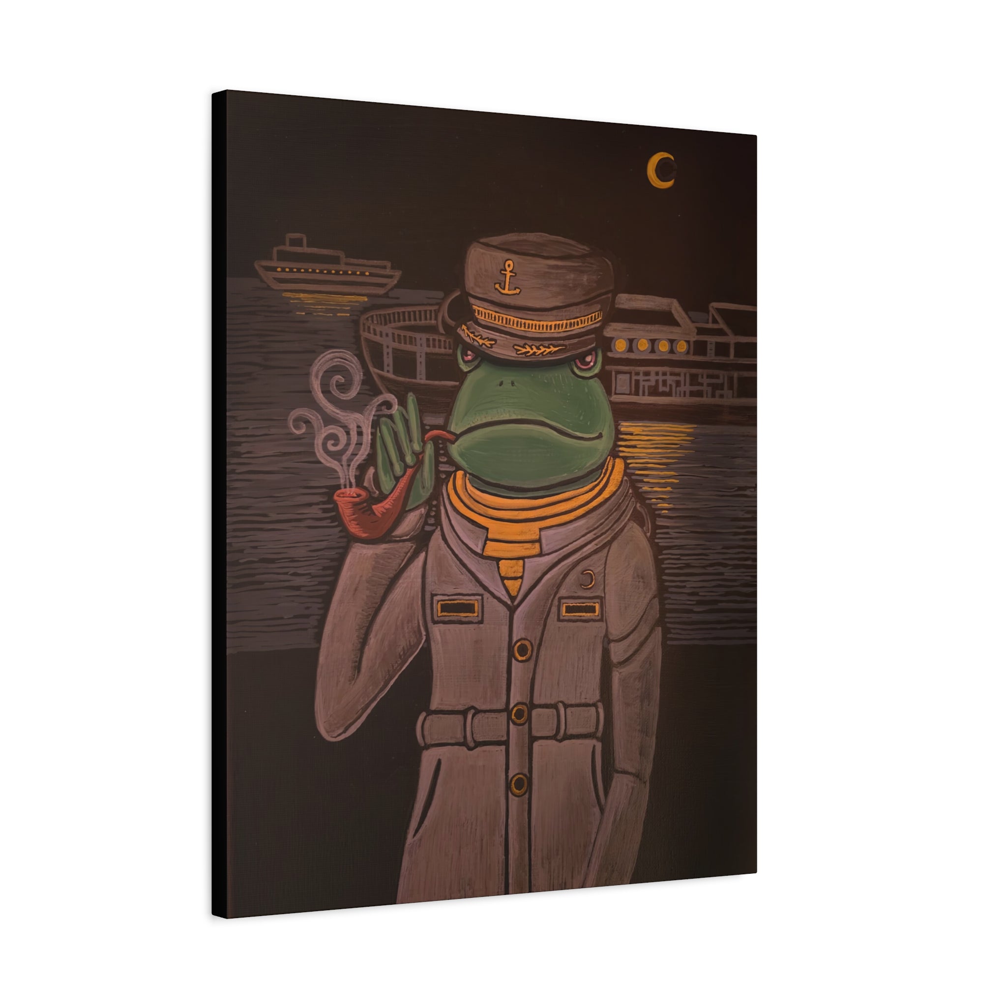 captain branscome / Frog Ship Captain Canvas Print