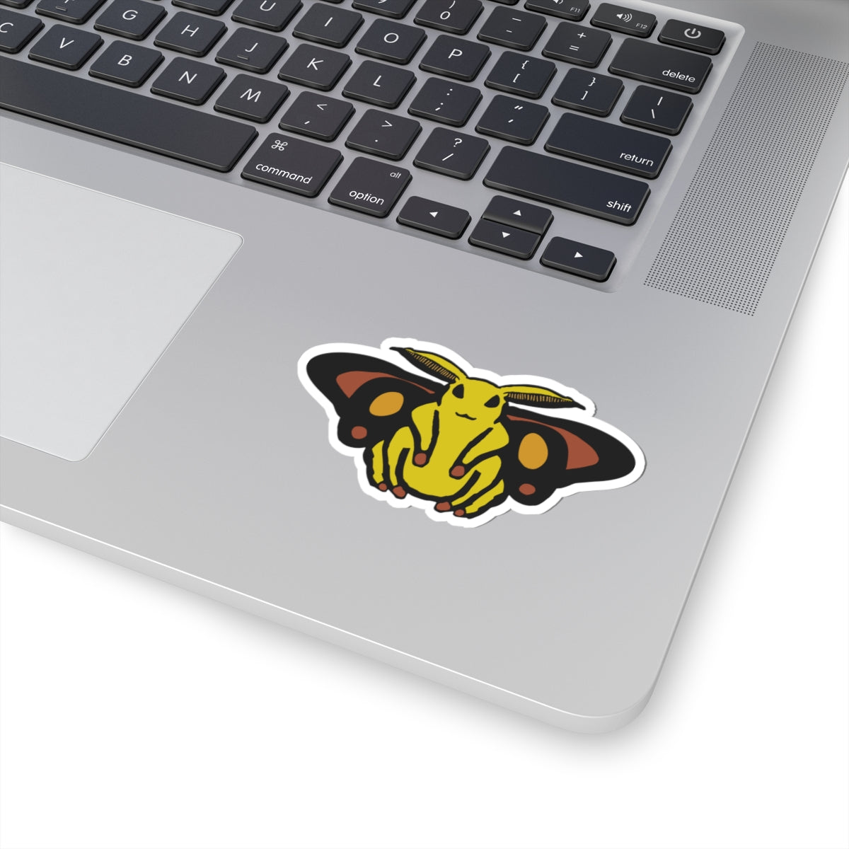 Poodle Moth Line Drawing Kiss-Cut Sticker — Whimsical Insect Kiss-Cut Vinyl Sticker for Laptops & Journals
