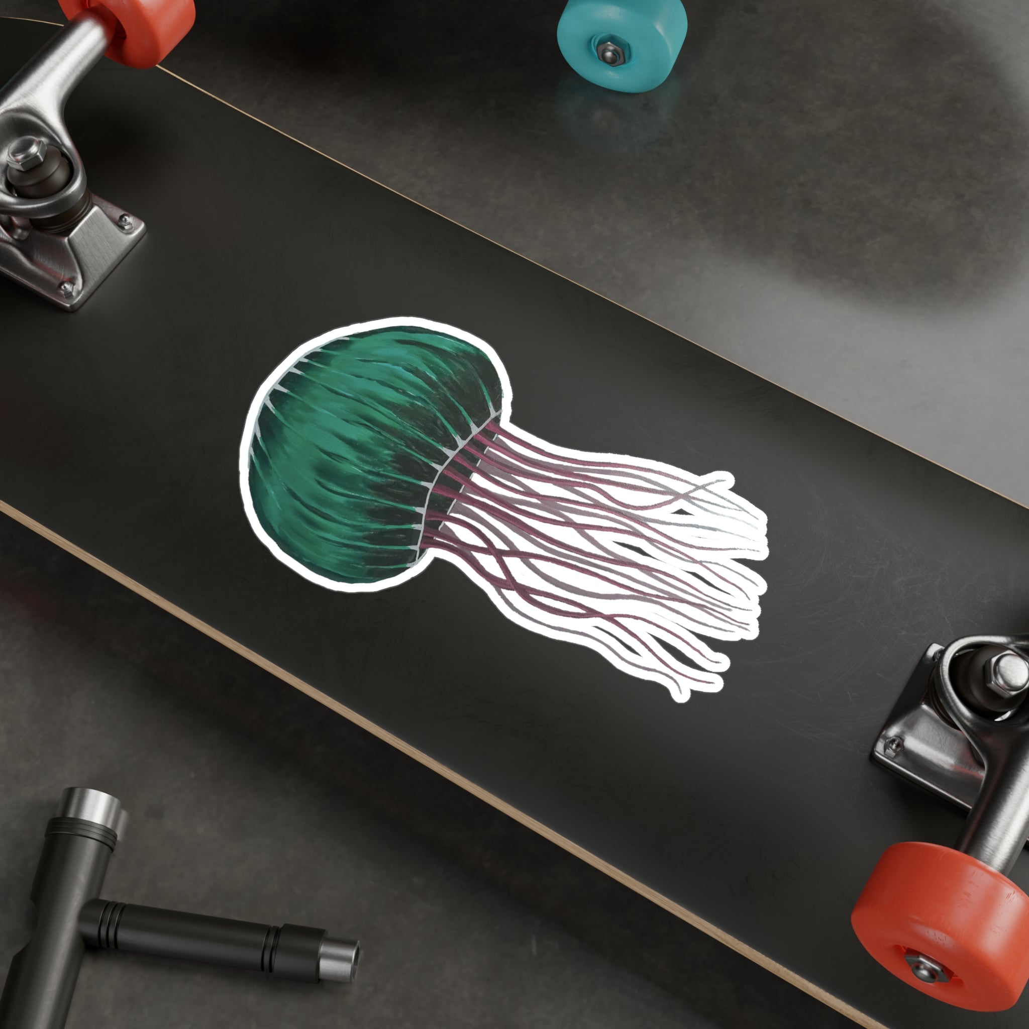Jellyfish Vinyl Sticker — Colorful Nautical Kiss-Cut Decal for Laptops, Water Bottles & Windows