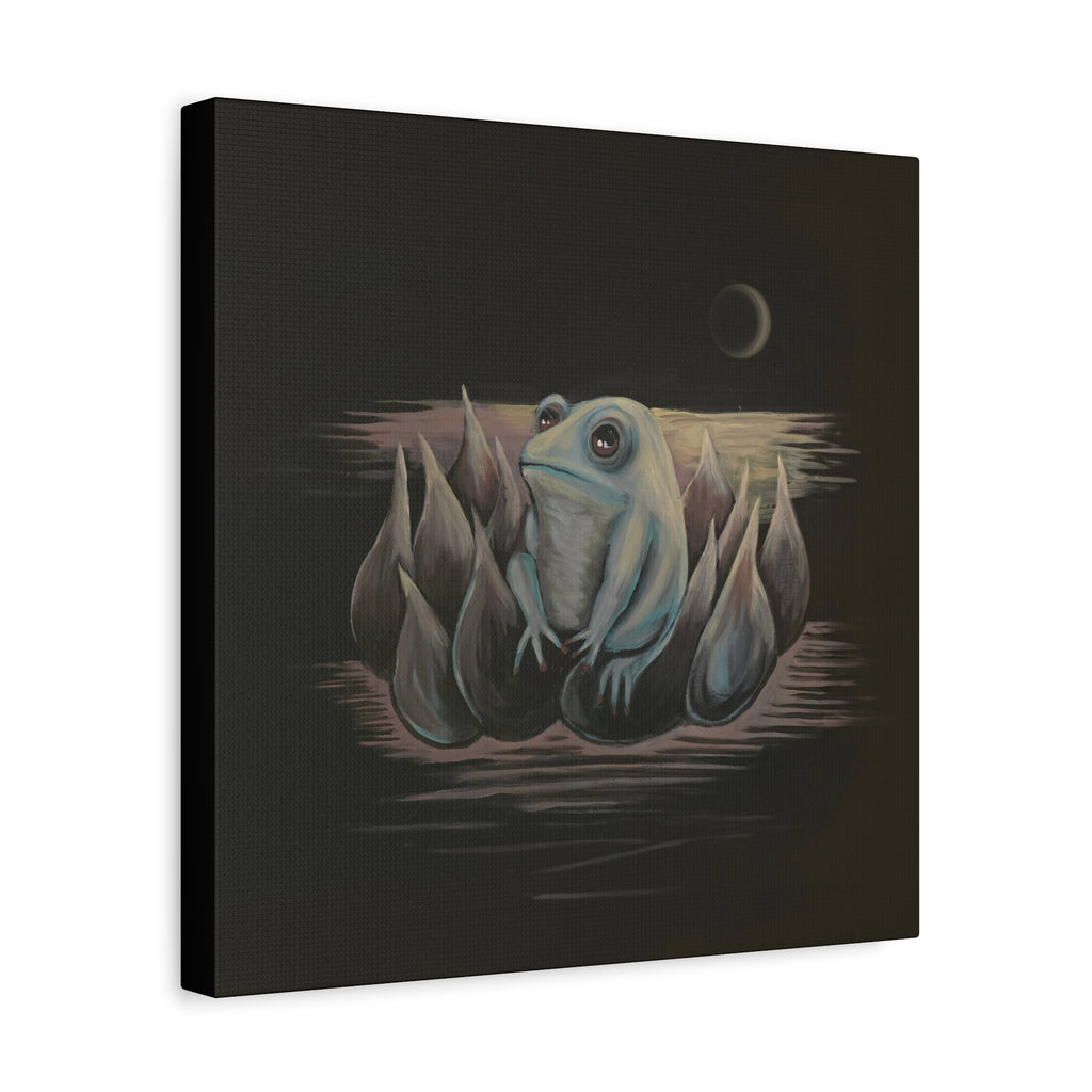 ripples / Frog on Lotus Canvas Print