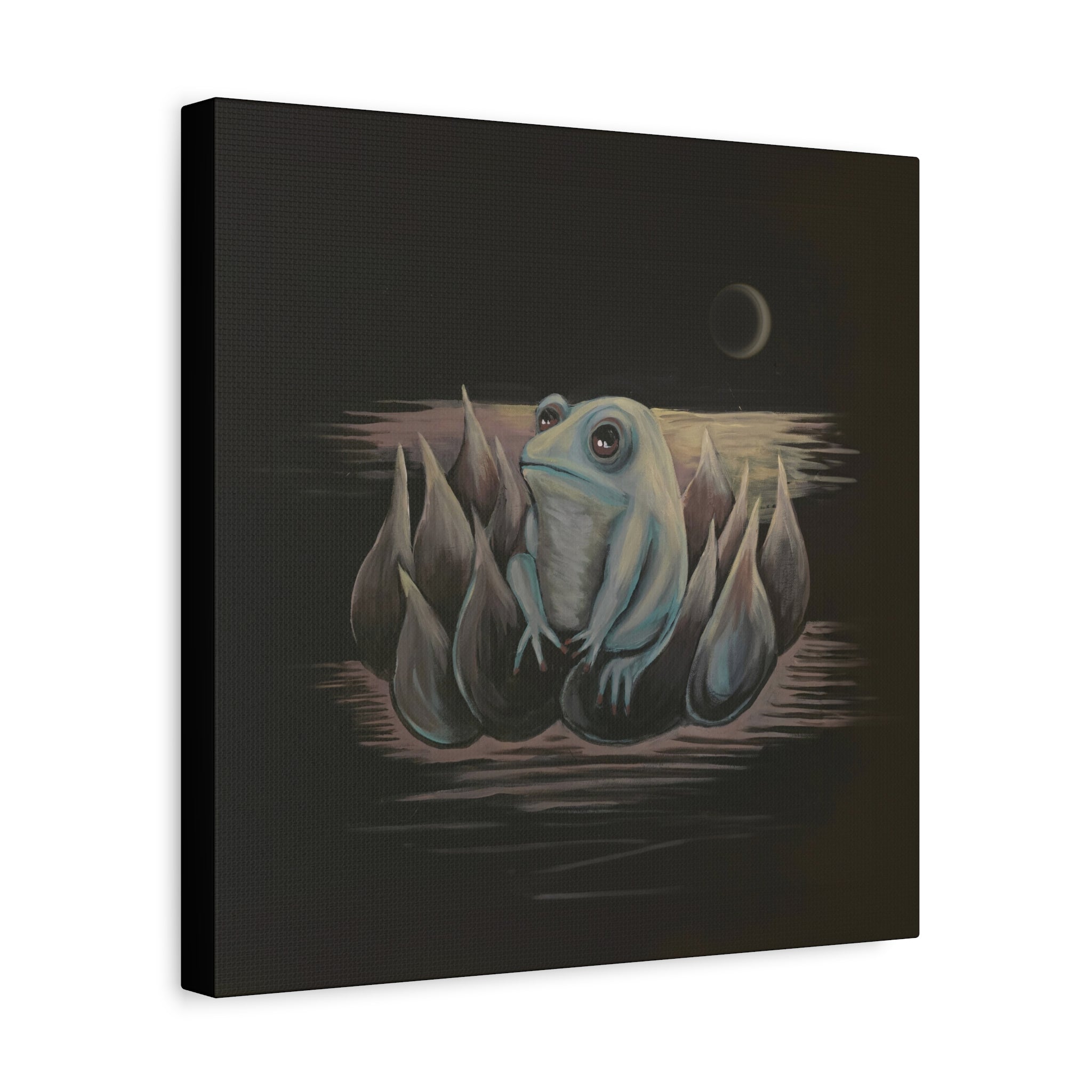ripples / Frog on Lotus Canvas Print