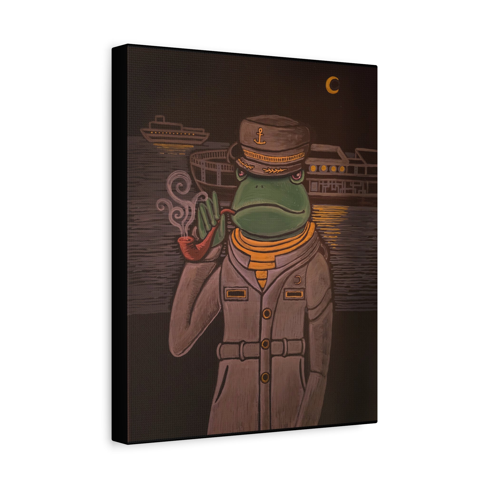captain branscome / Frog Ship Captain Canvas Print