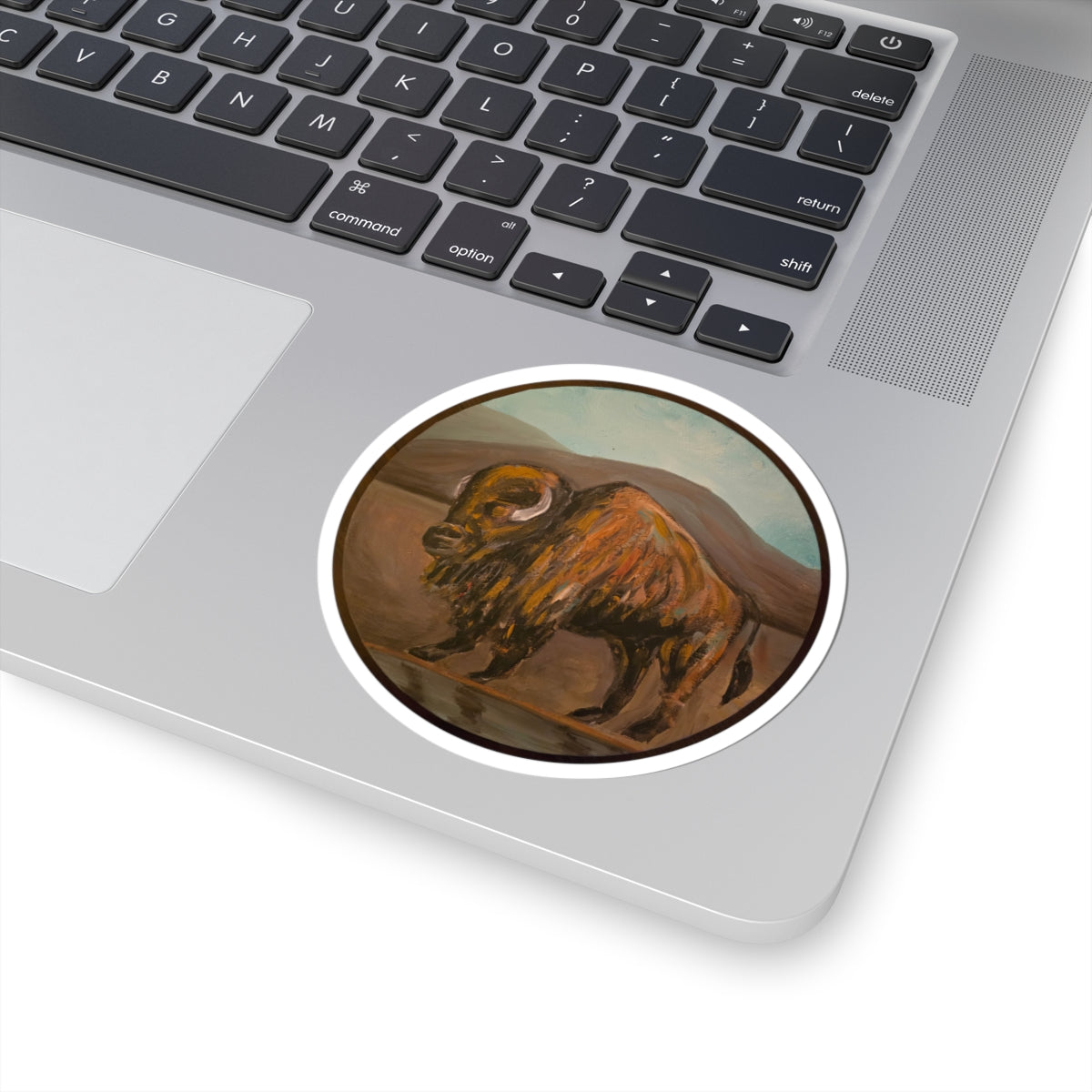 Buffalo Kiss-Cut Sticker — Rustic Western Buffalo Art Decal